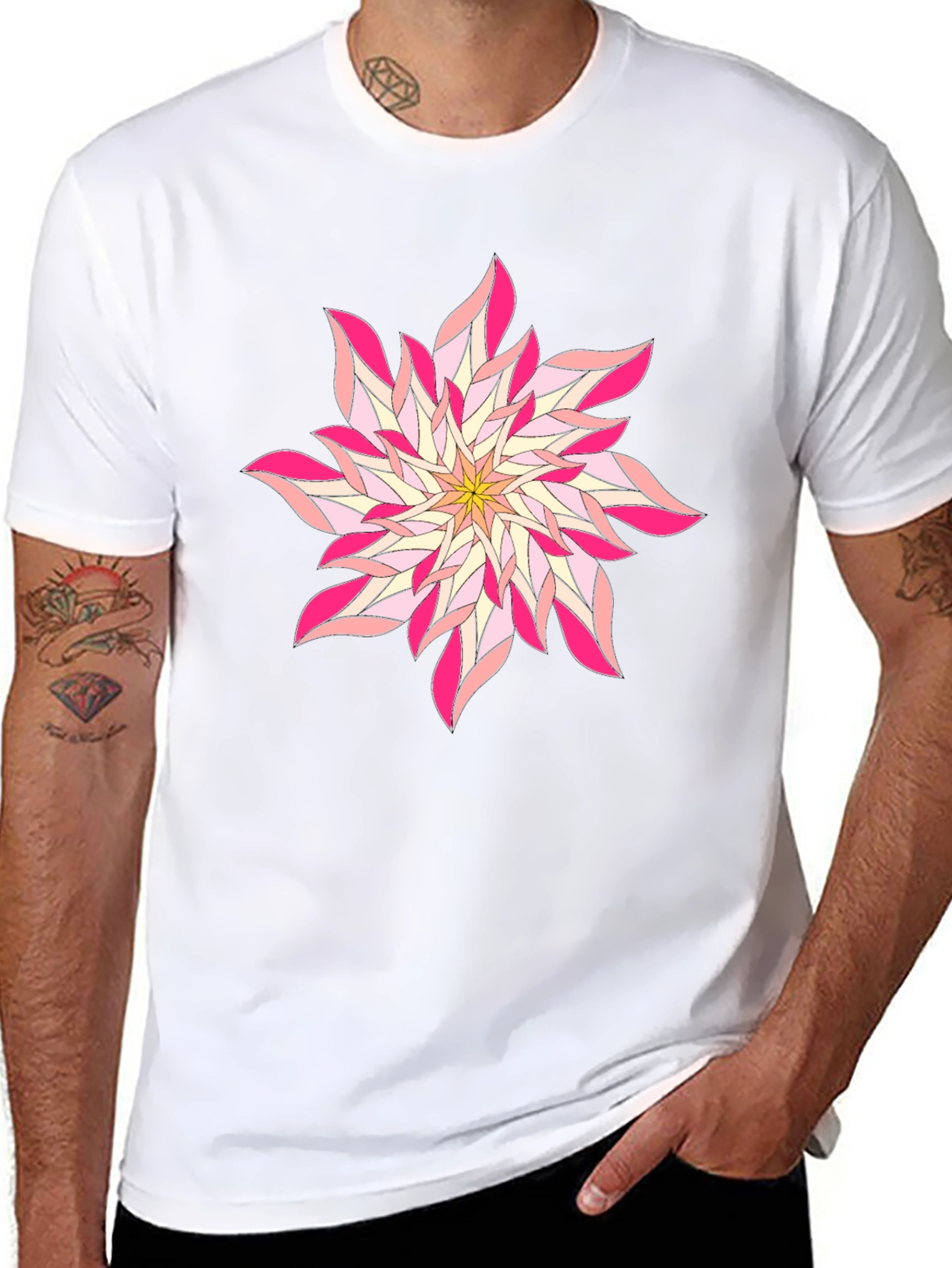 Floral Print Black T-Shirt