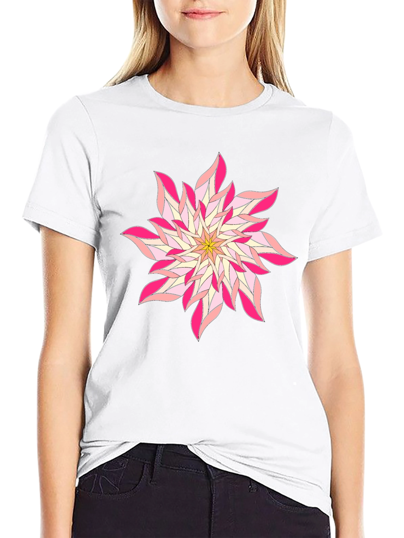 Floral Print Black T-Shirt