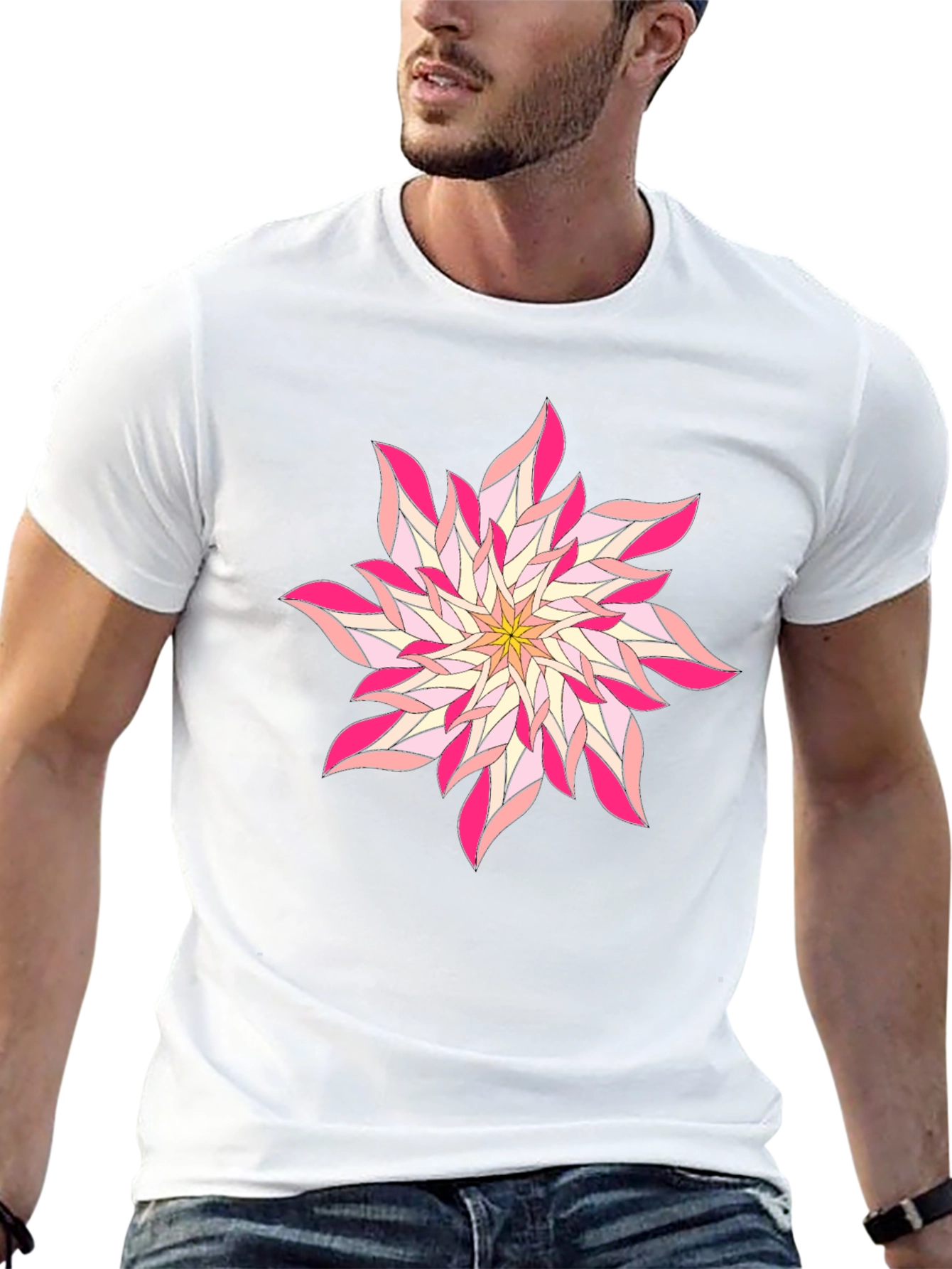 Floral Print Black T-Shirt