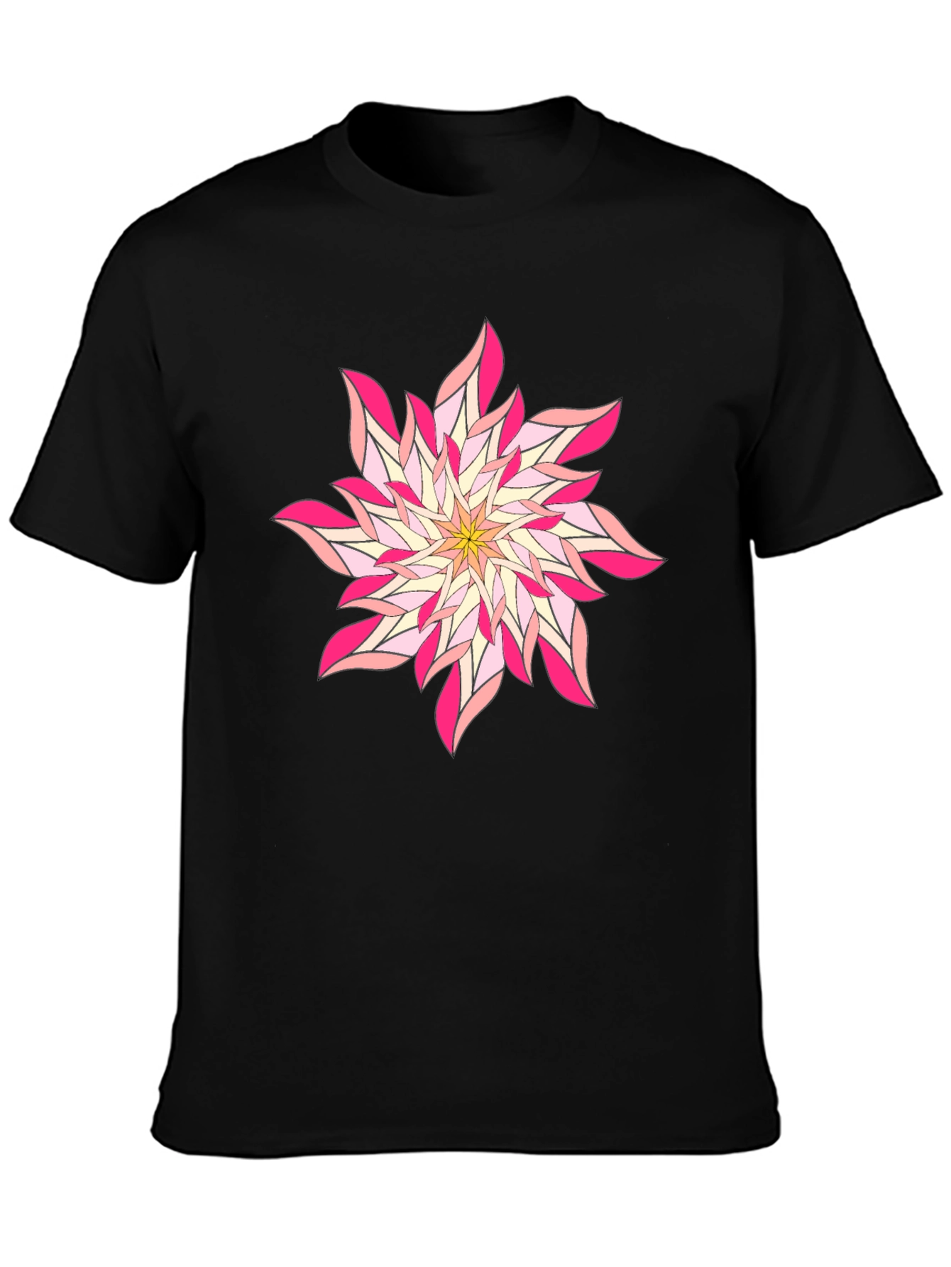 Floral Print Black T-Shirt