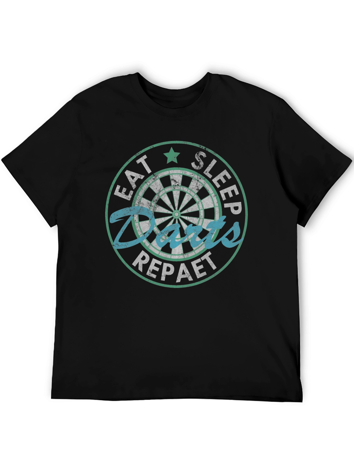 Eat Sleep Darts Repeat T-Shirt - Dartboard Graphic Tee
