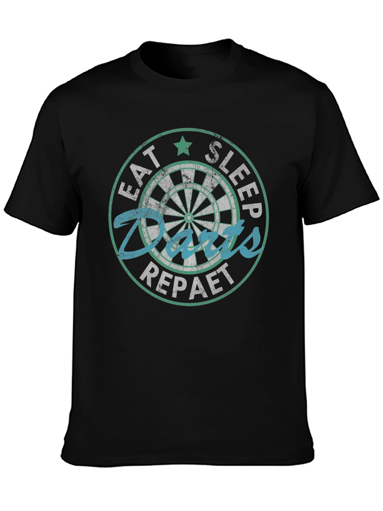 Eat Sleep Darts Repeat T-Shirt - Dartboard Graphic Tee