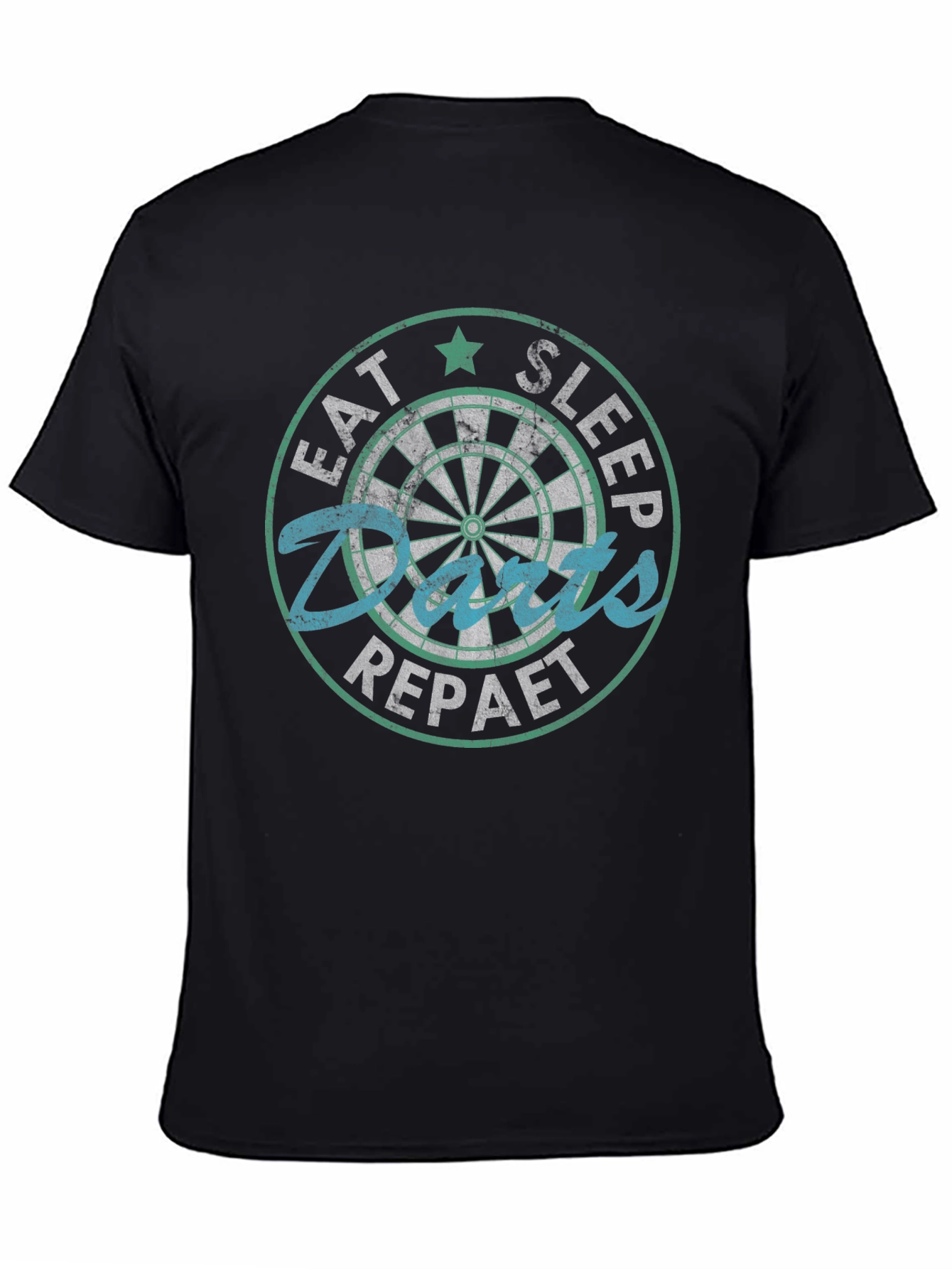 Eat Sleep Darts Repeat T-Shirt - Dartboard Graphic Tee
