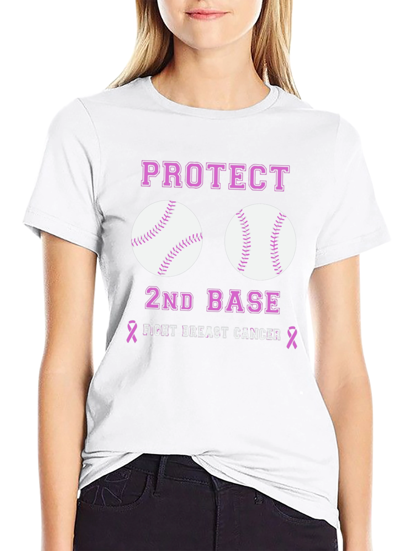 Protect 2nd Base Breast Cancer Awareness T-Shirt