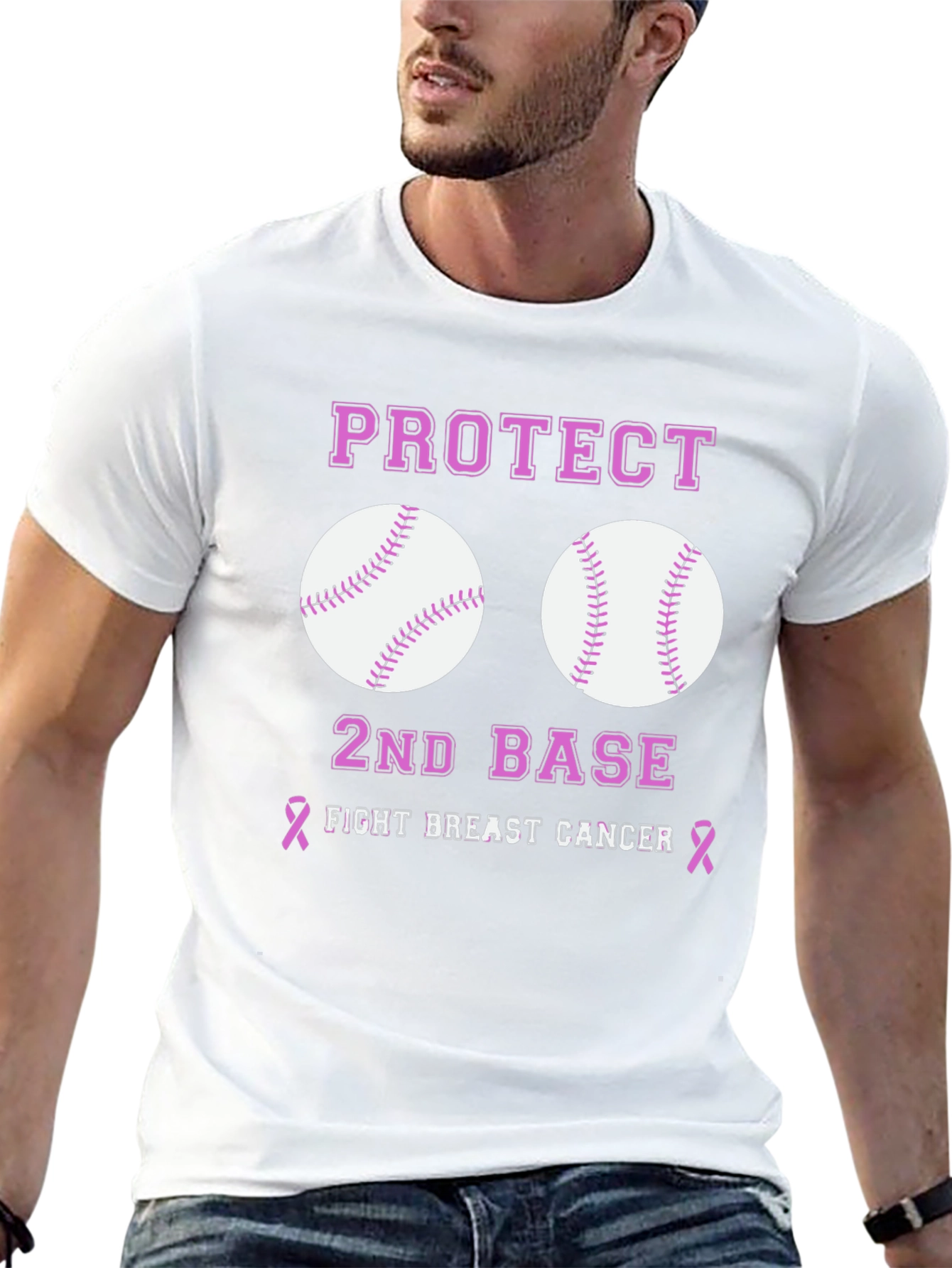 Protect 2nd Base Breast Cancer Awareness T-Shirt