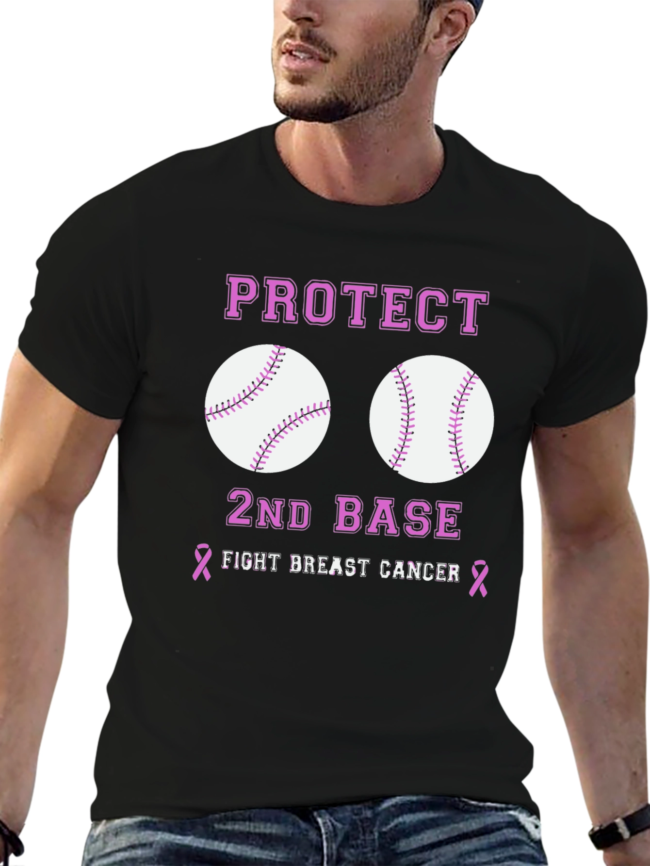 Protect 2nd Base Breast Cancer Awareness T-Shirt