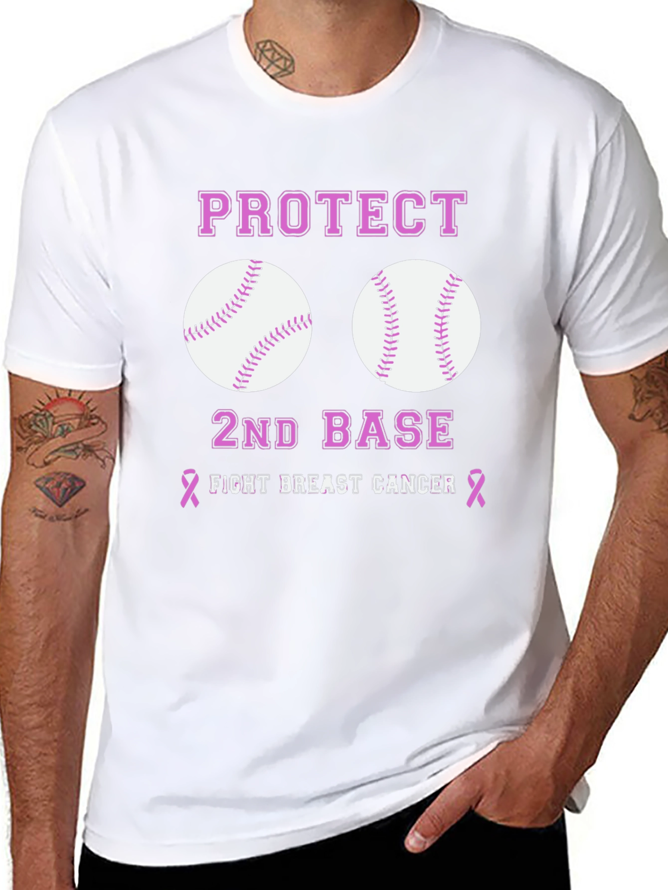 Protect 2nd Base Breast Cancer Awareness T-Shirt