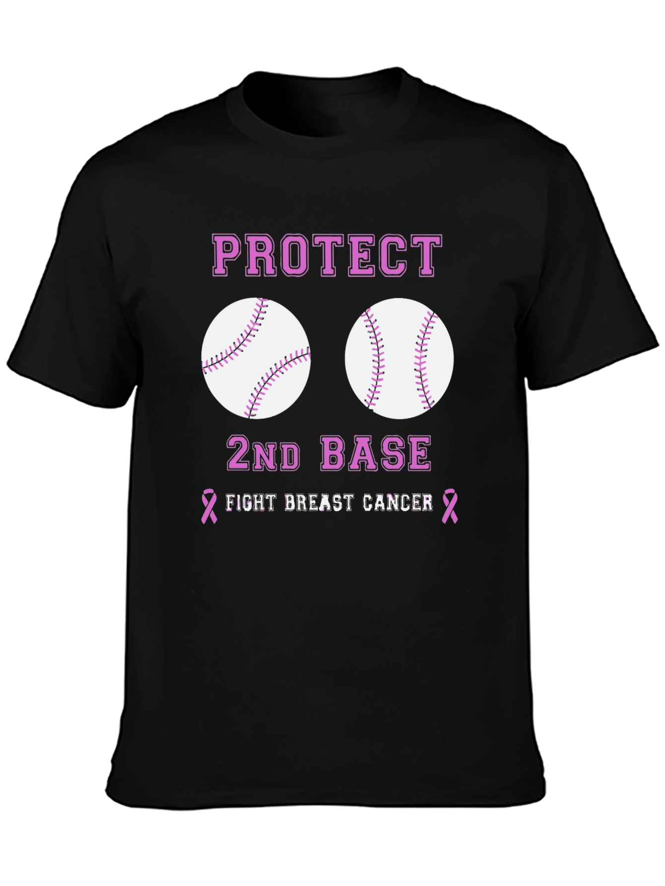 Protect 2nd Base Breast Cancer Awareness T-Shirt