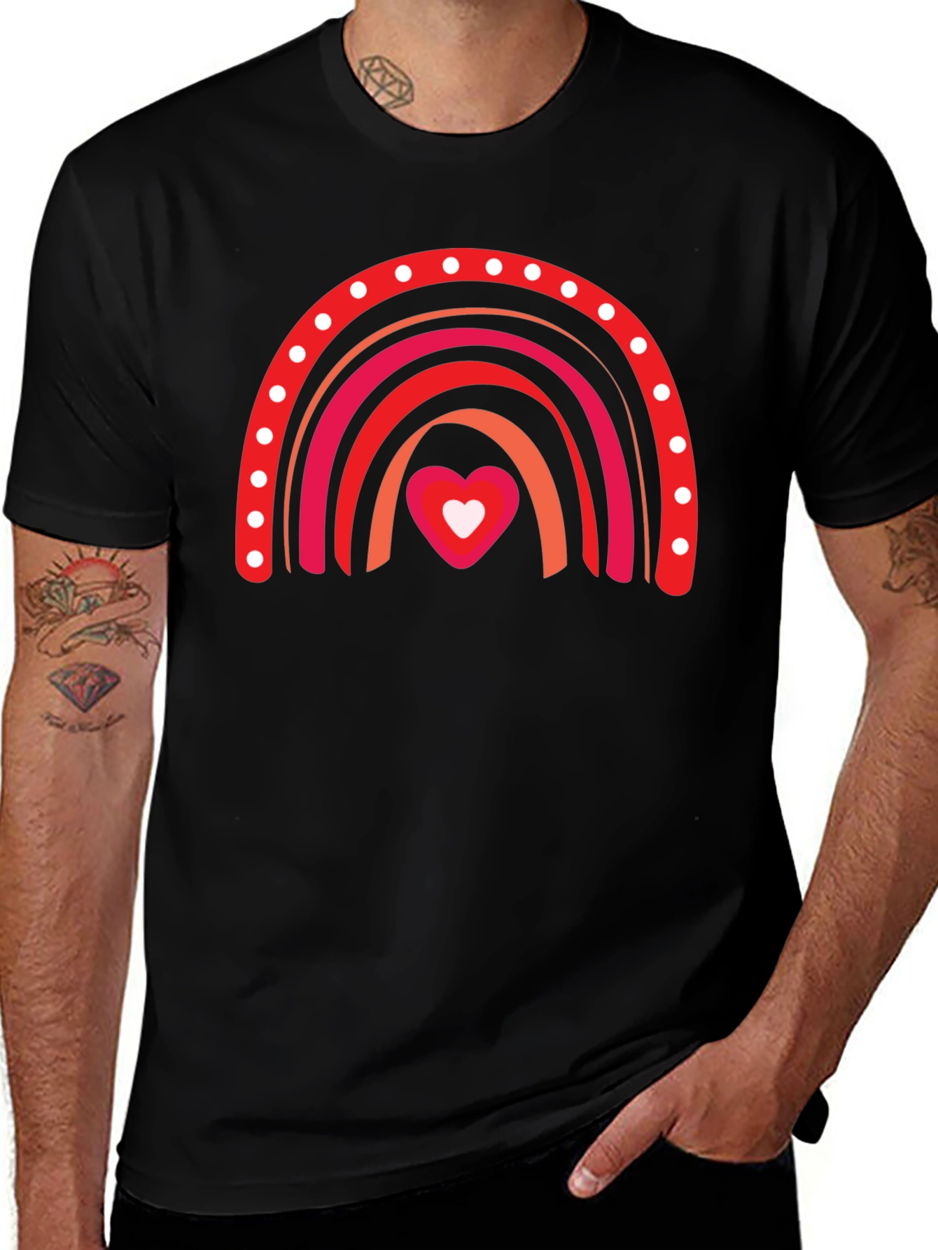 Love Rainbow Black T-Shirt