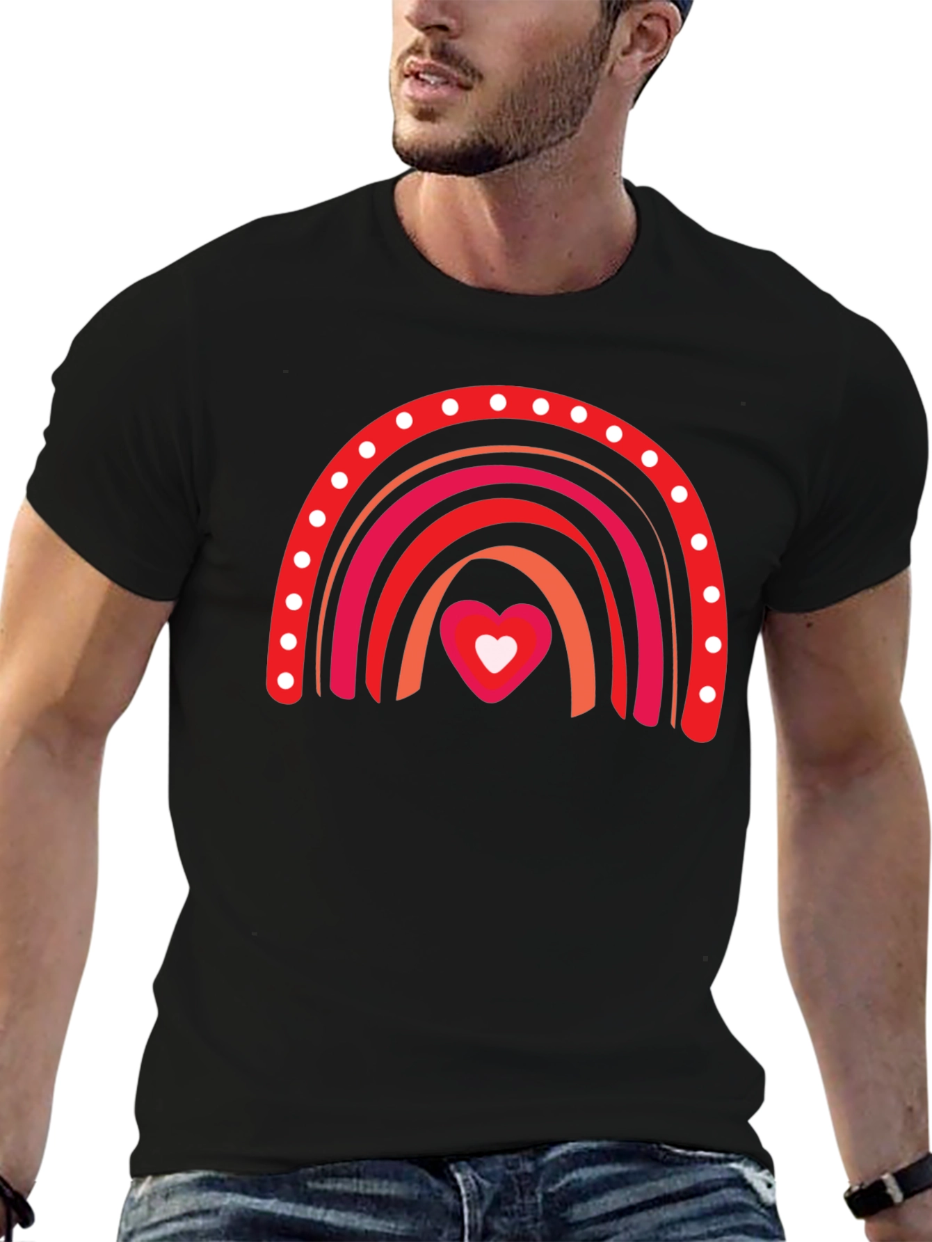 Love Rainbow Black T-Shirt