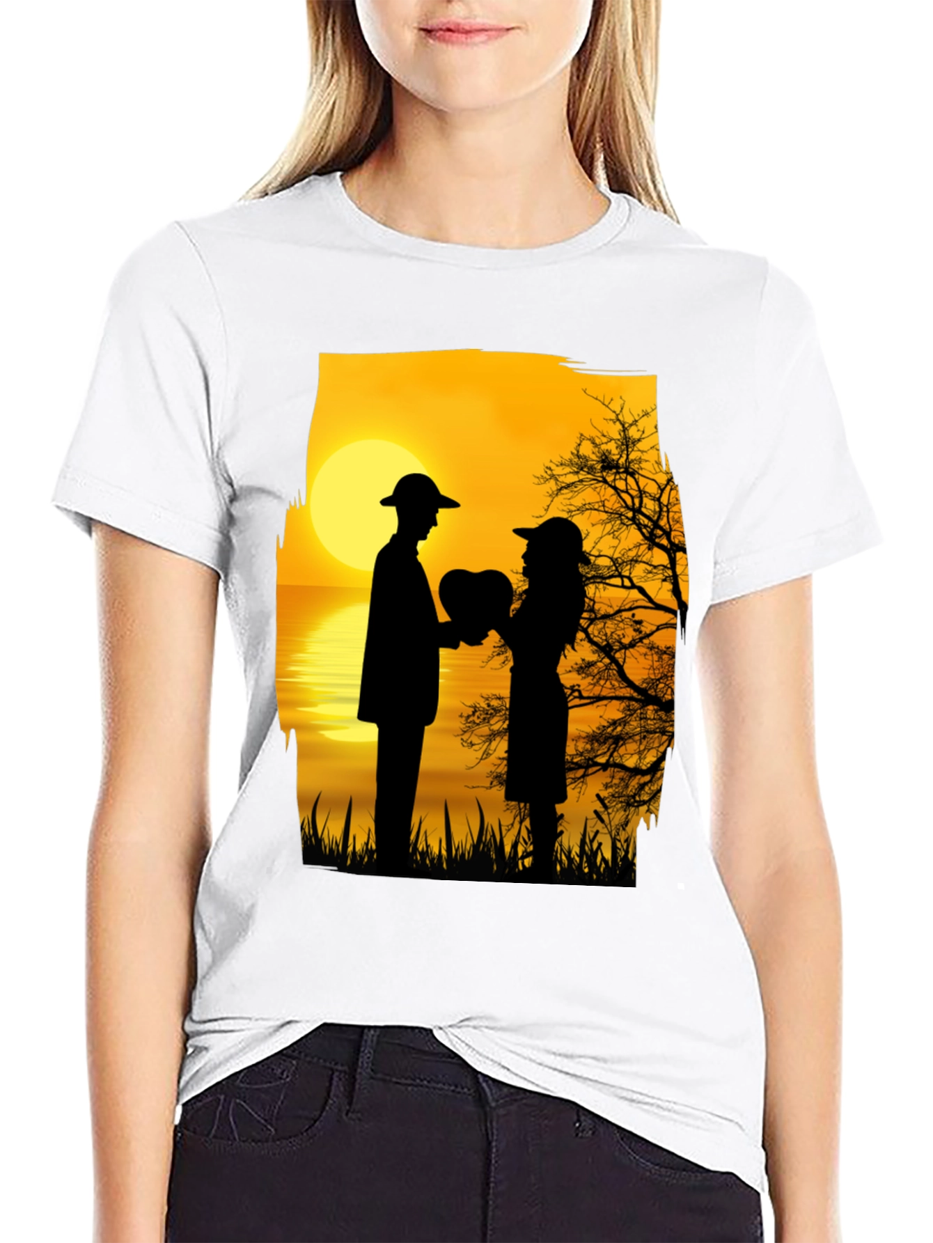 Romantic Sunset Silhouette T-Shirt