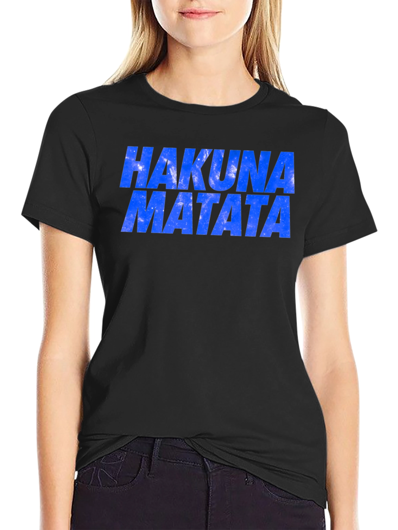Hakuna Matata Graphic Tee - Black Cotton T-Shirt