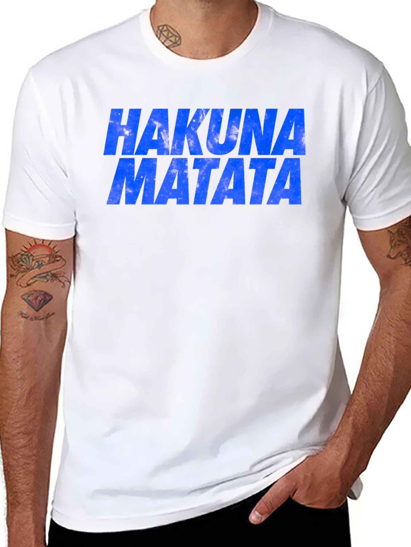 Hakuna Matata Graphic Tee - Black Cotton T-Shirt
