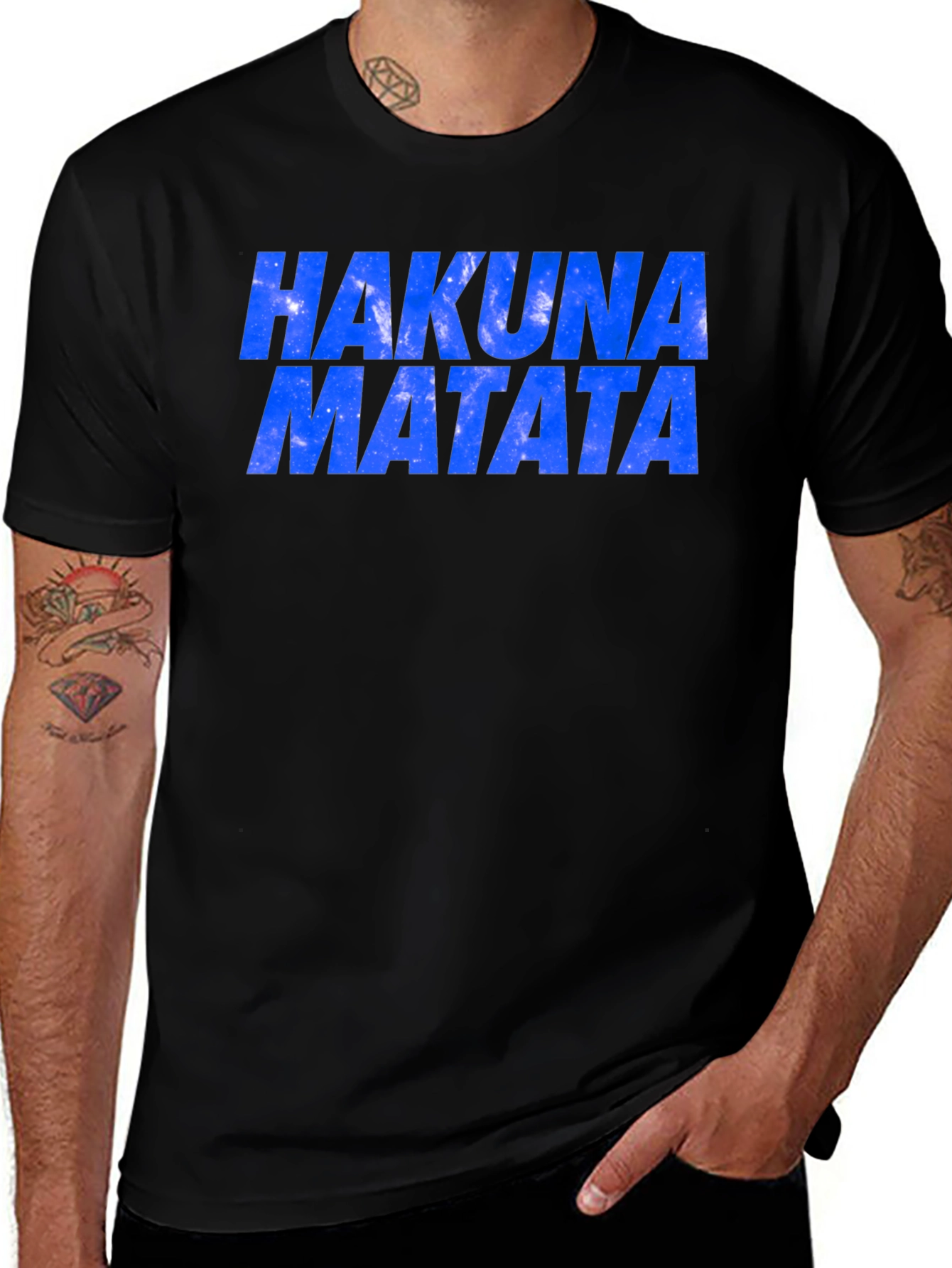 Hakuna Matata Graphic Tee - Black Cotton T-Shirt