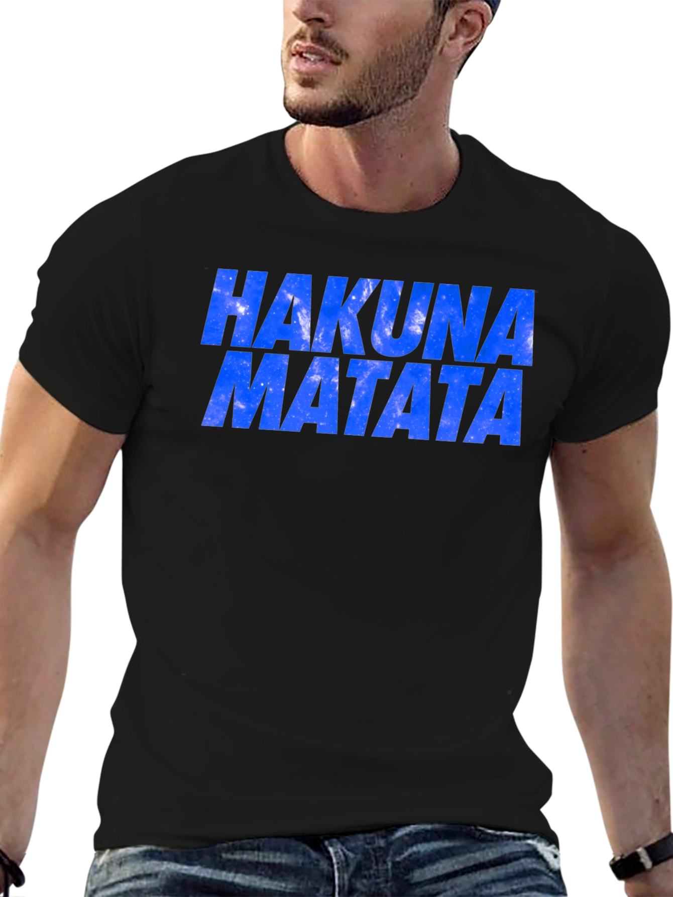 Hakuna Matata Graphic Tee - Black Cotton T-Shirt