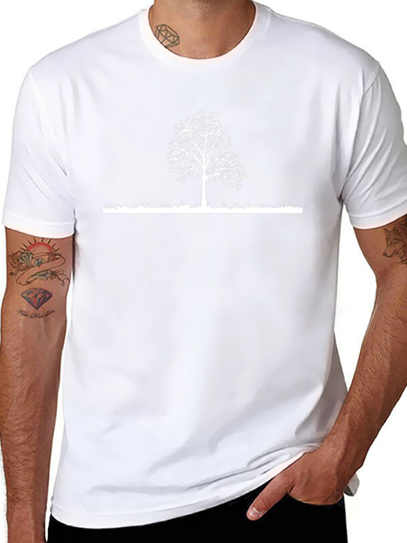 Nature Tree Graphic Tee - Black Cotton