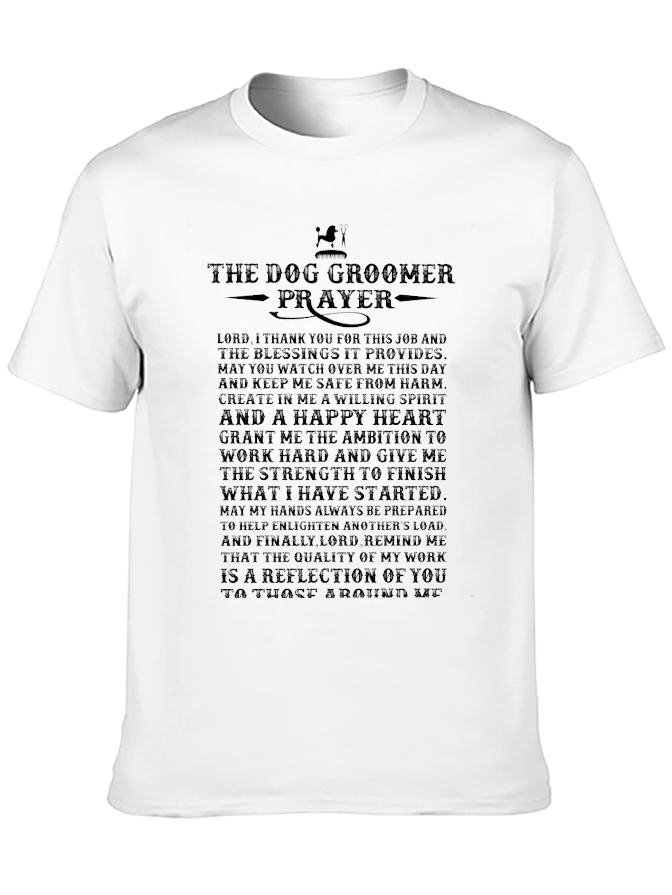 Dog Groomer Prayer Black T-Shirt