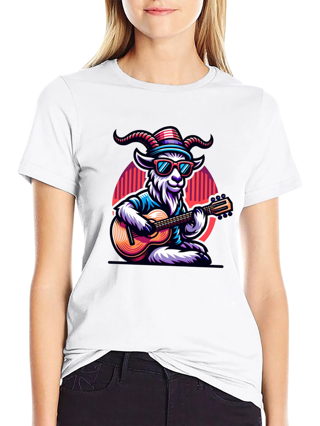 Cool Goat Guitar Player T-Shirt