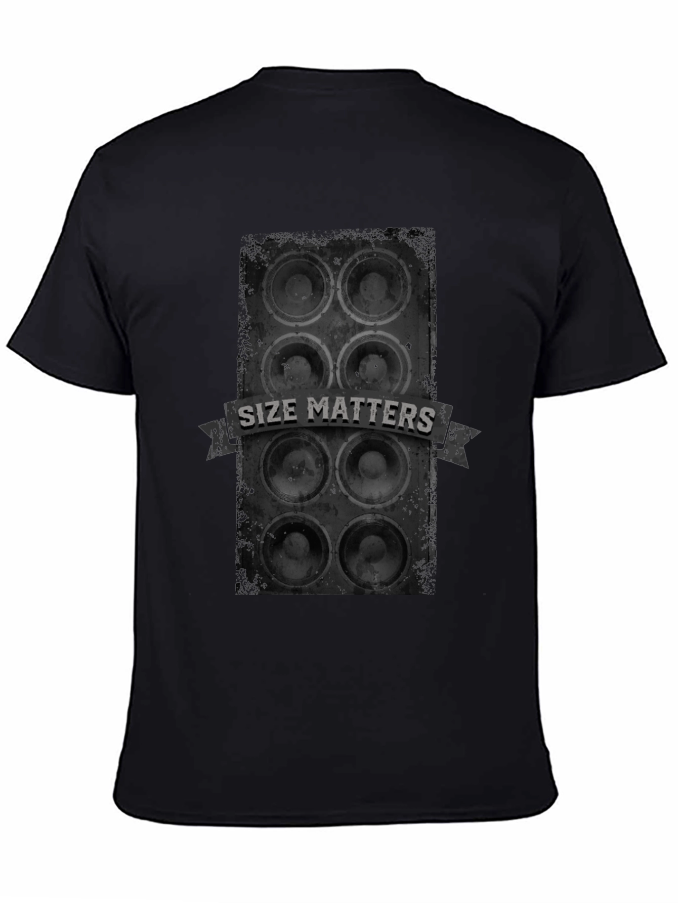 Size Matters Loud Speaker T-Shirt - Black