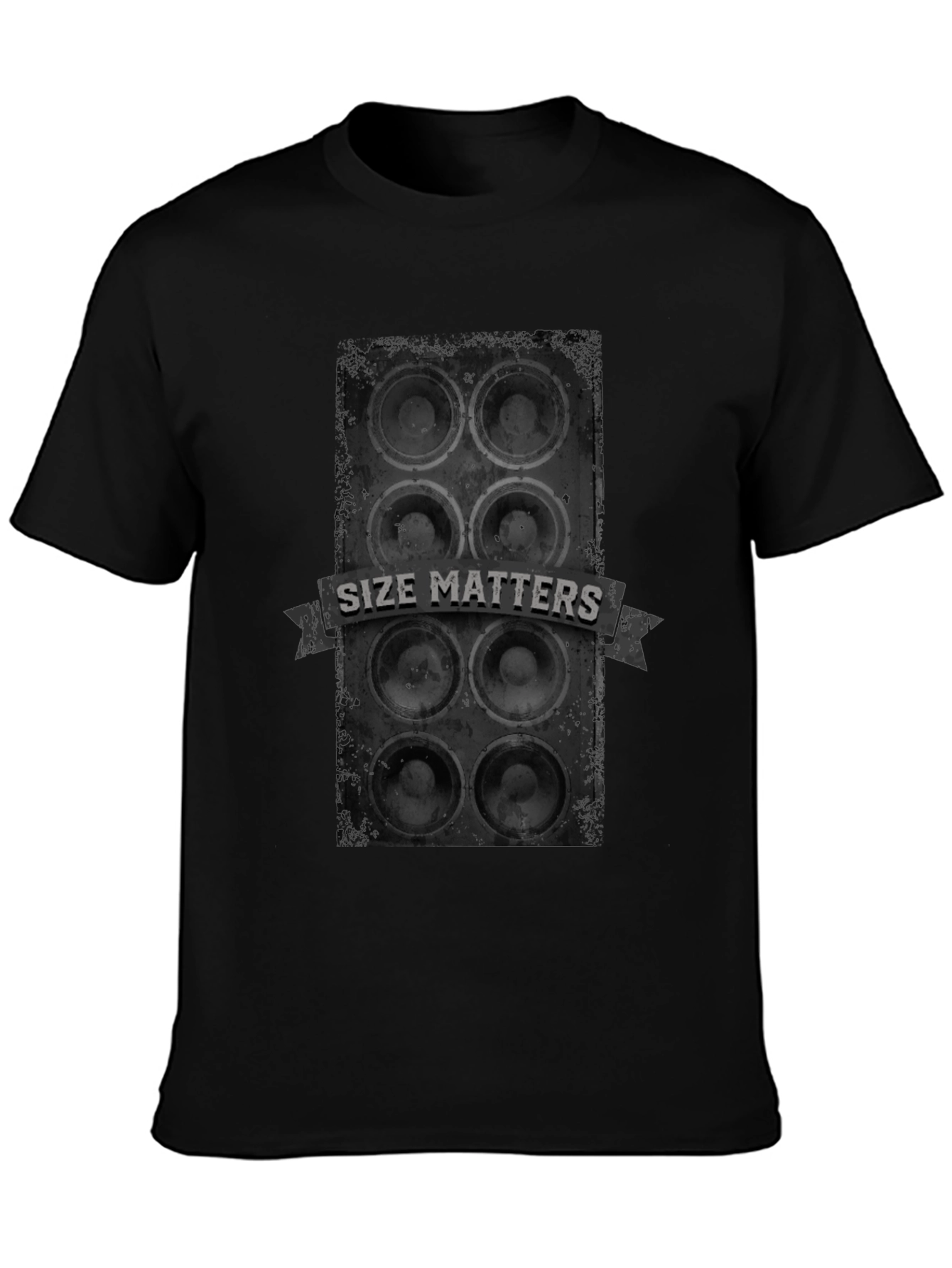 Size Matters Loud Speaker T-Shirt - Black