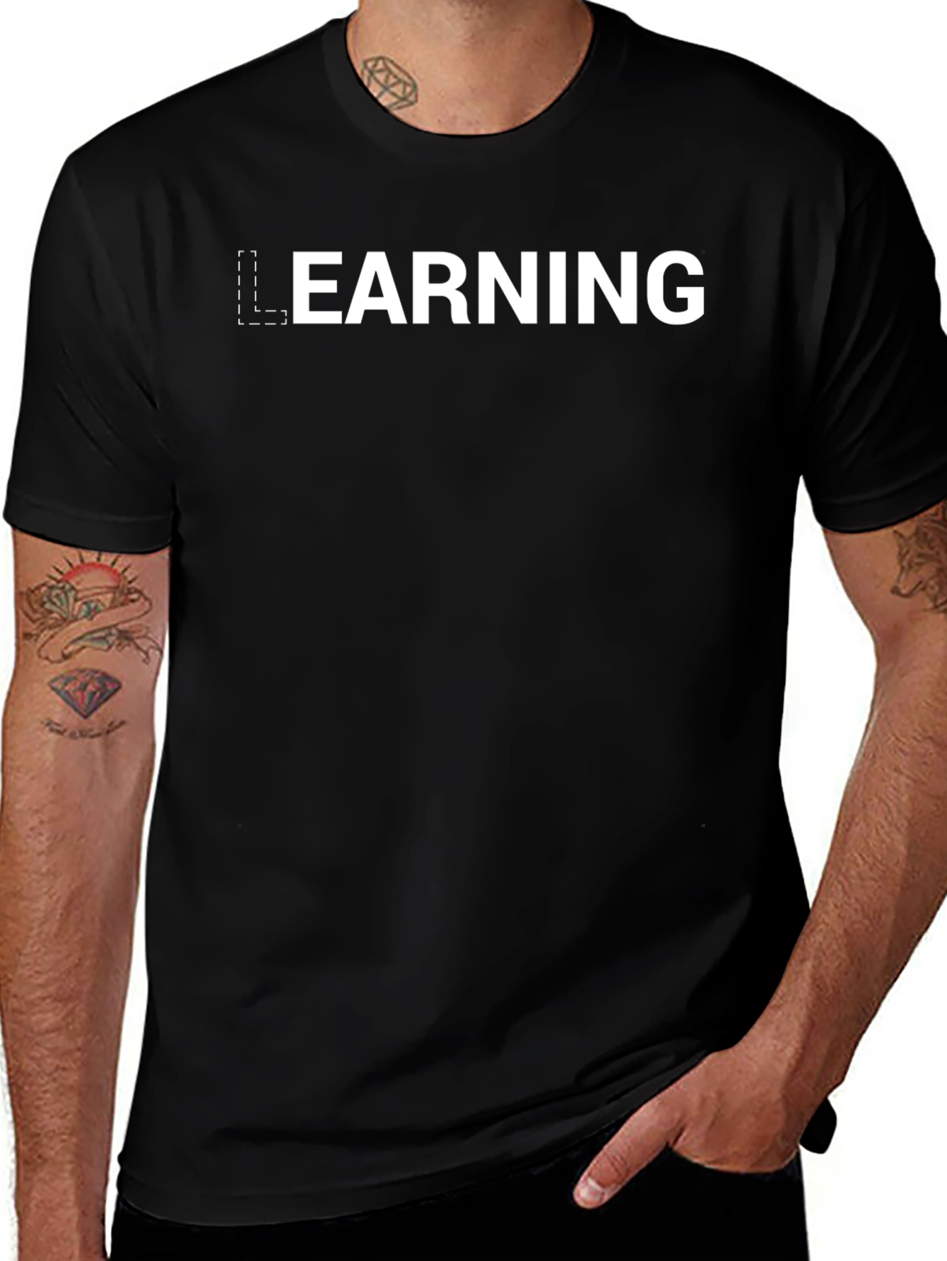 Learning Tee - Black Crew Neck