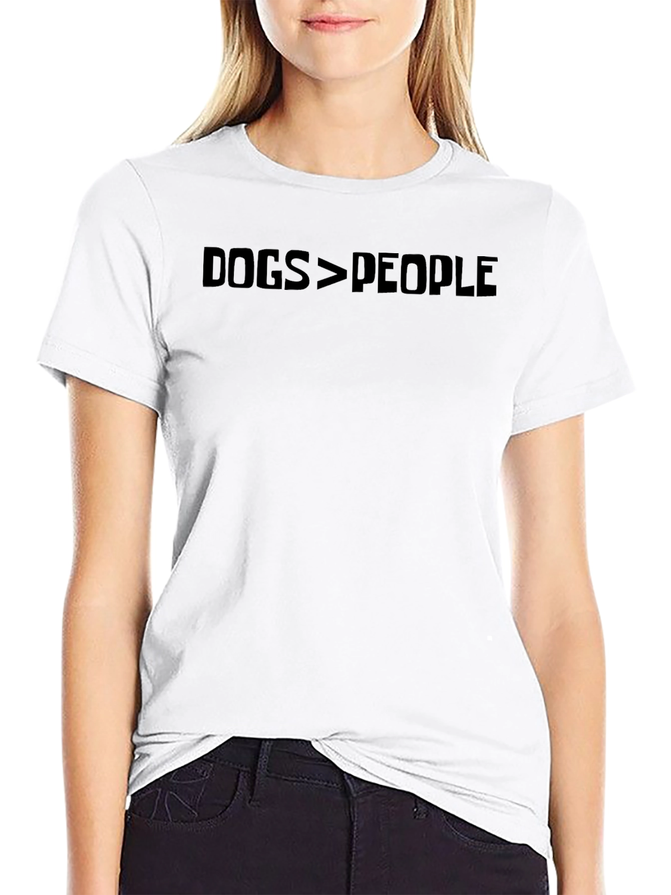 Dogs > People Graphic Tee - Black Cotton T-Shirt
