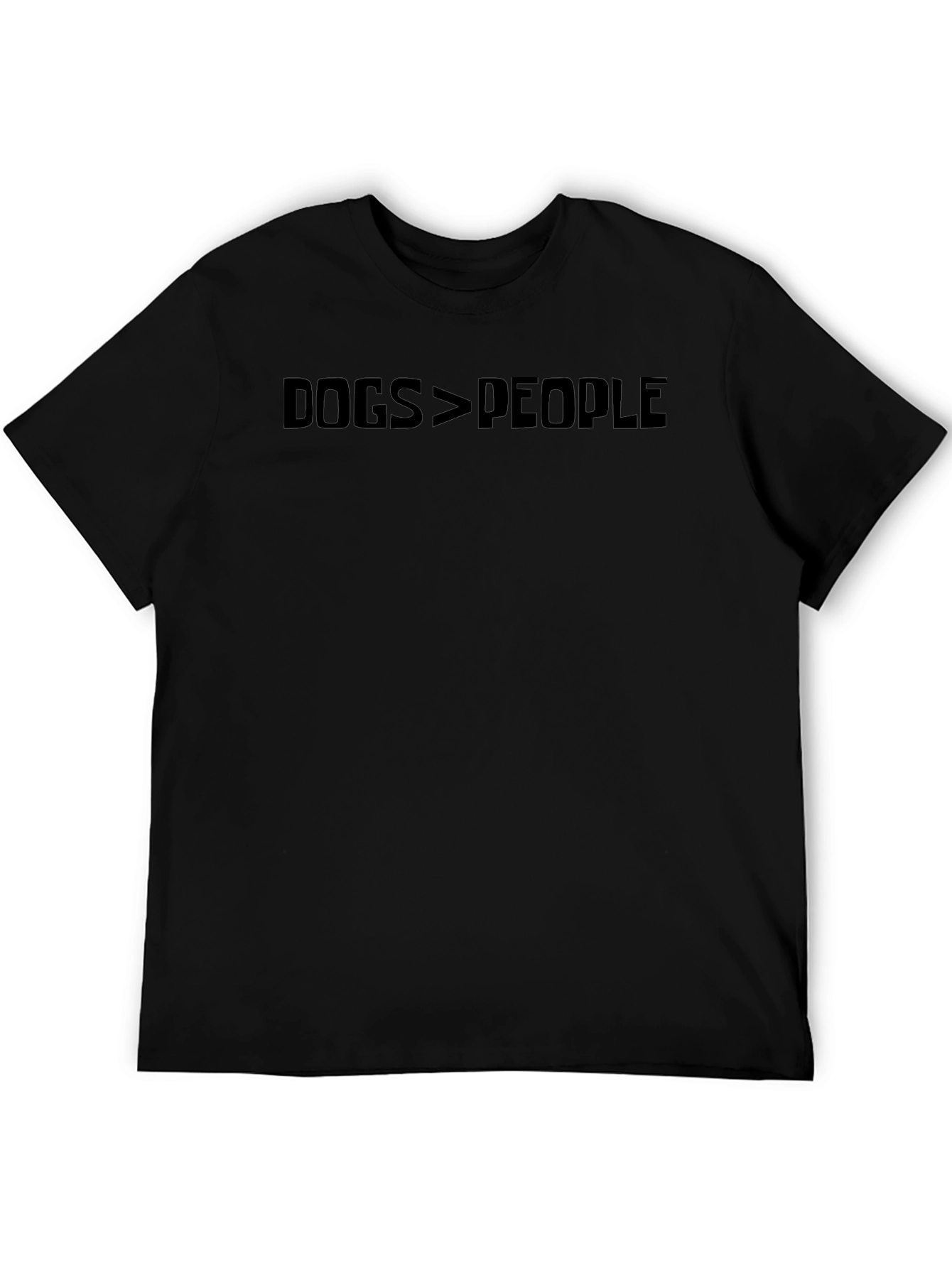 Dogs > People Graphic Tee - Black Cotton T-Shirt