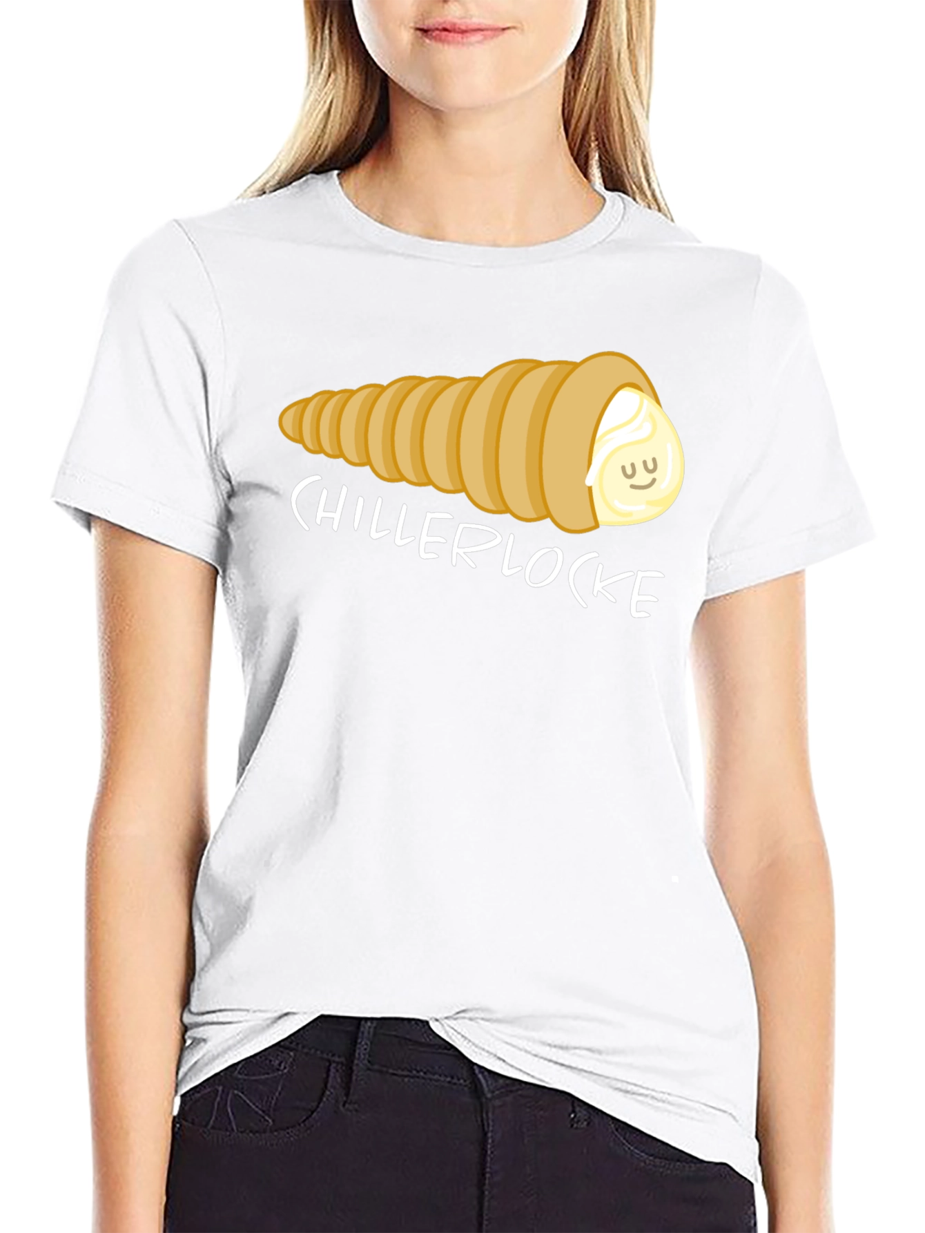 Chillerlocke Cream Horn T-Shirt - Novelty Pastry Tee