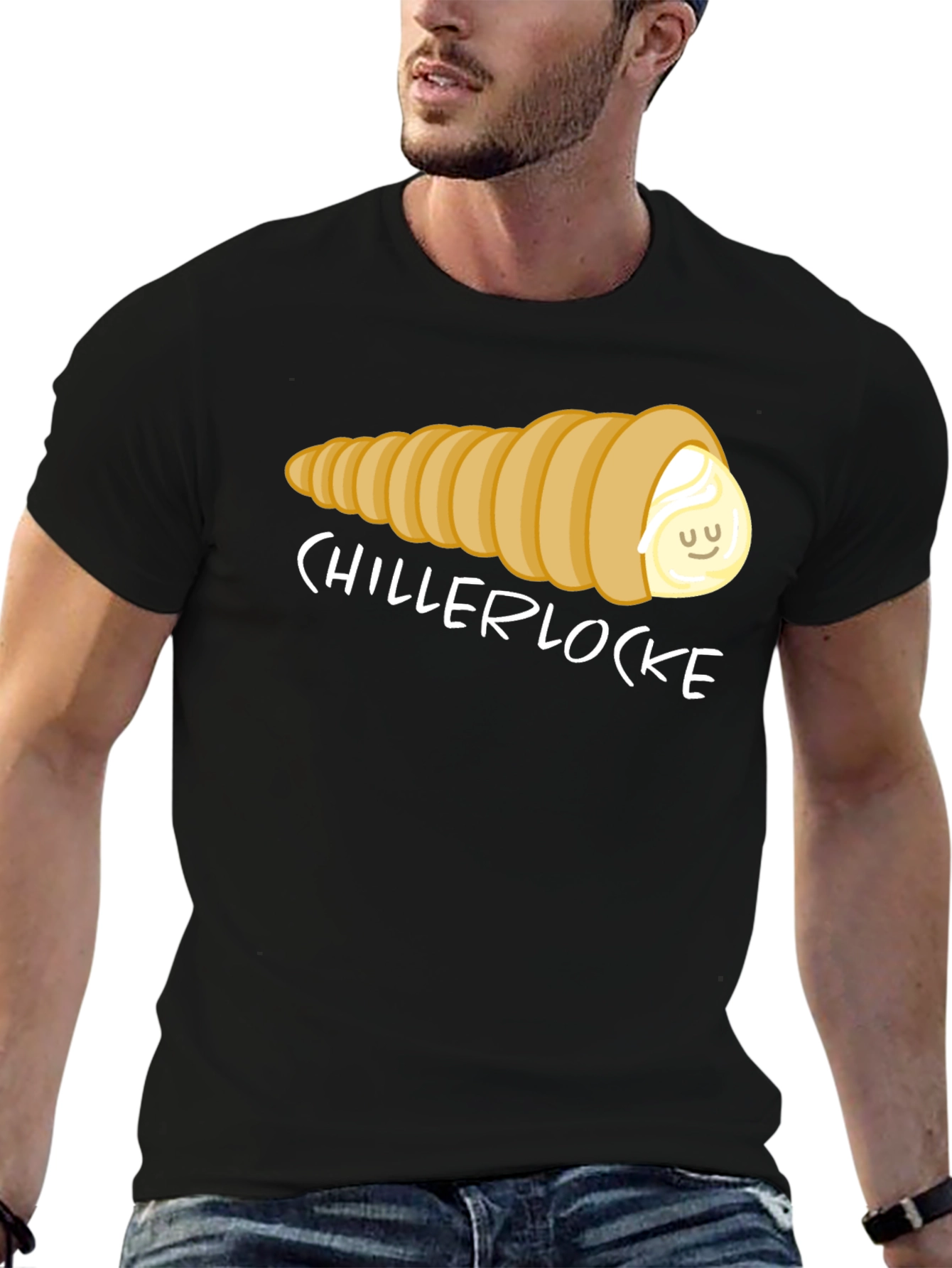 Chillerlocke Cream Horn T-Shirt - Novelty Pastry Tee