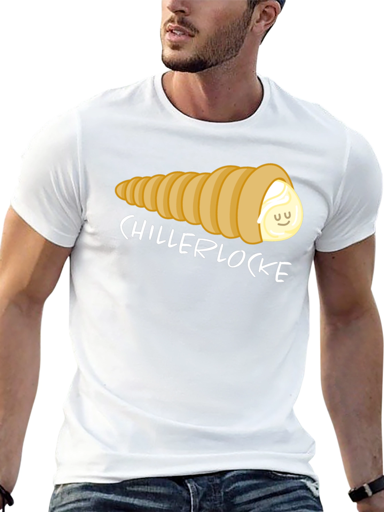 Chillerlocke Cream Horn T-Shirt - Novelty Pastry Tee