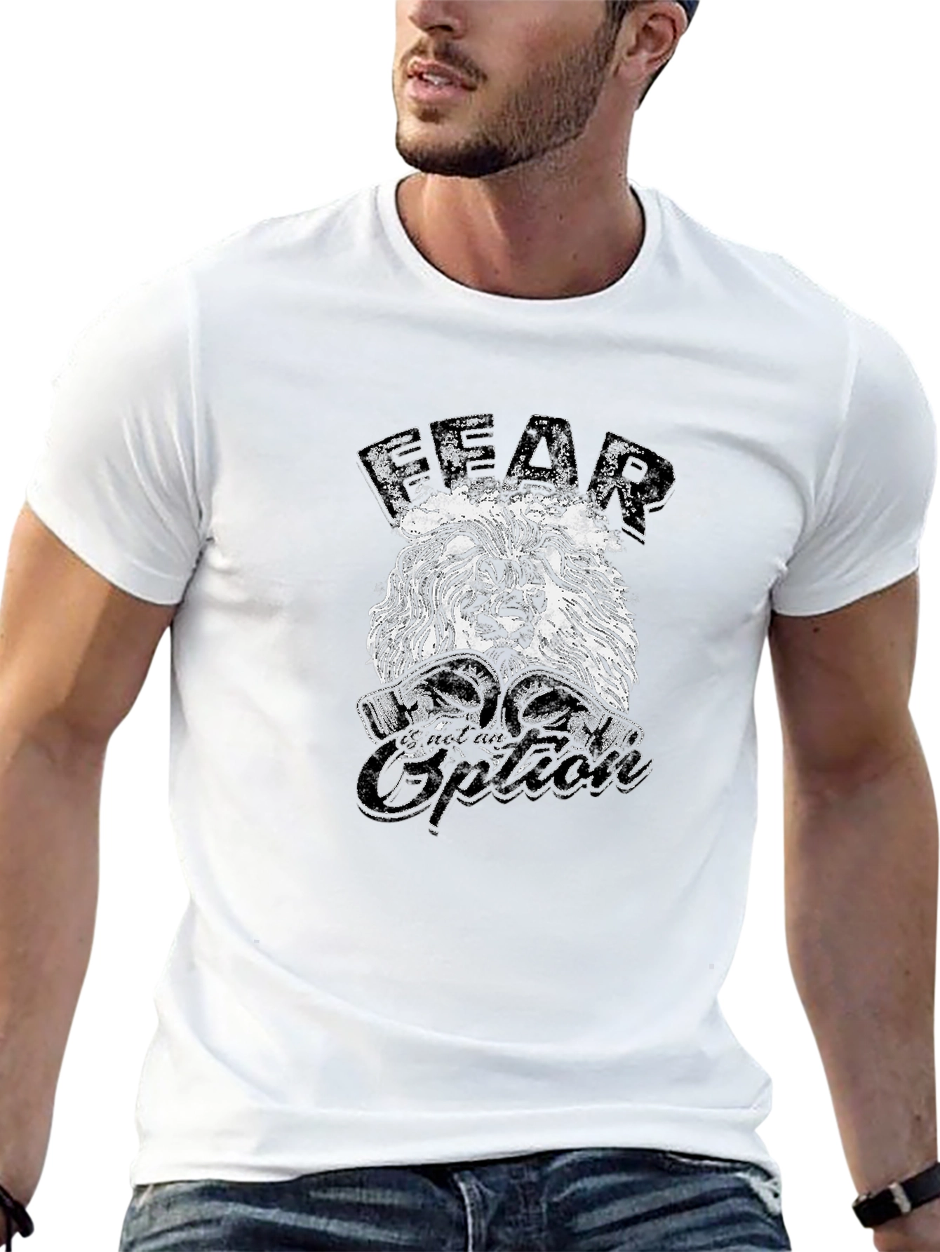 Fear is an Option Lion Graphic Tee