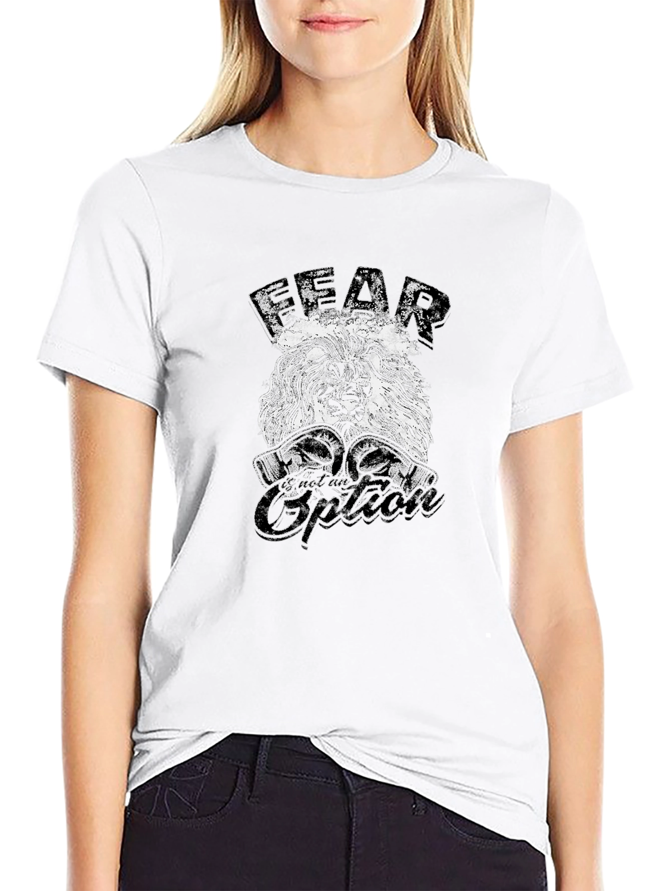 Fear is an Option Lion Graphic Tee