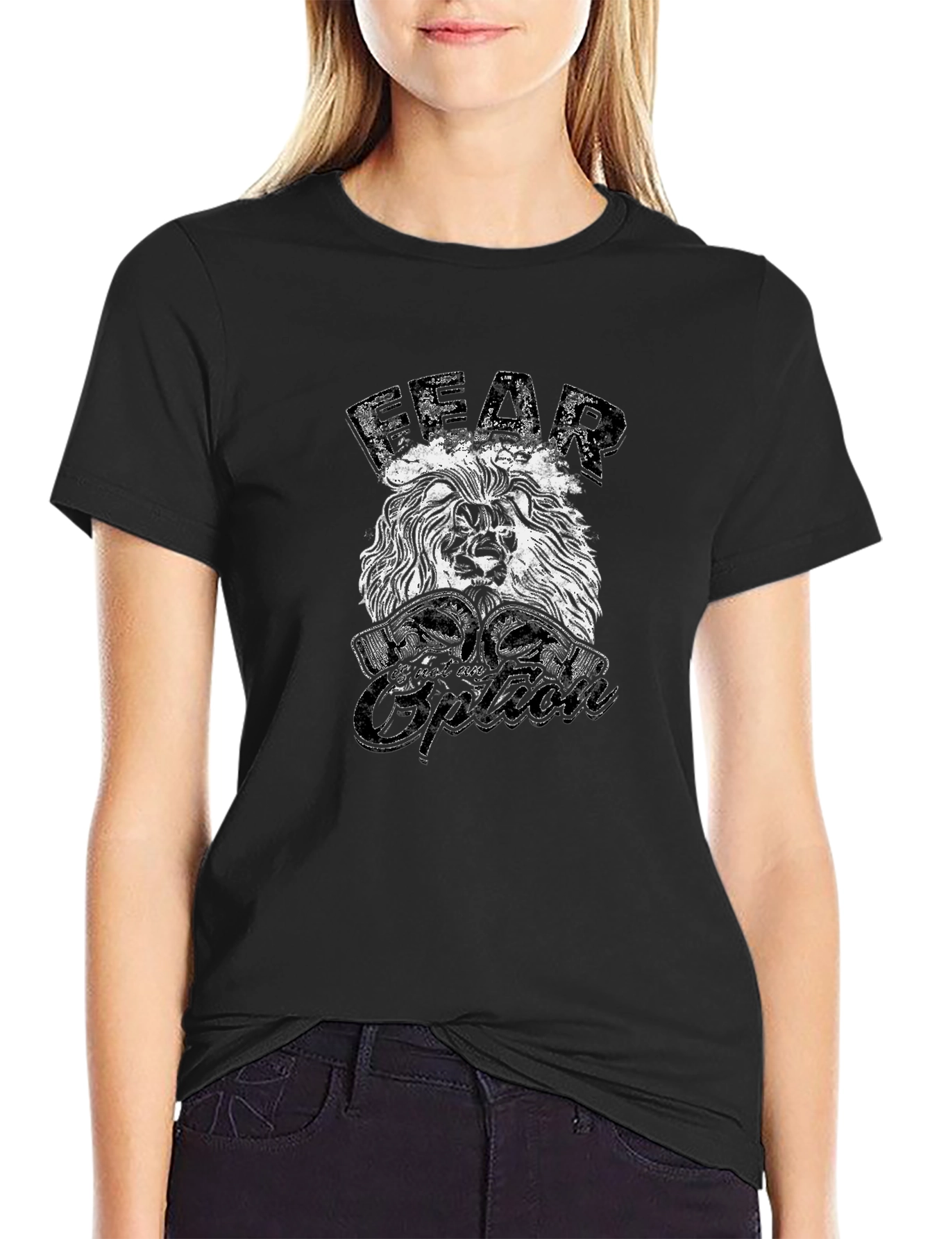 Fear is an Option Lion Graphic Tee