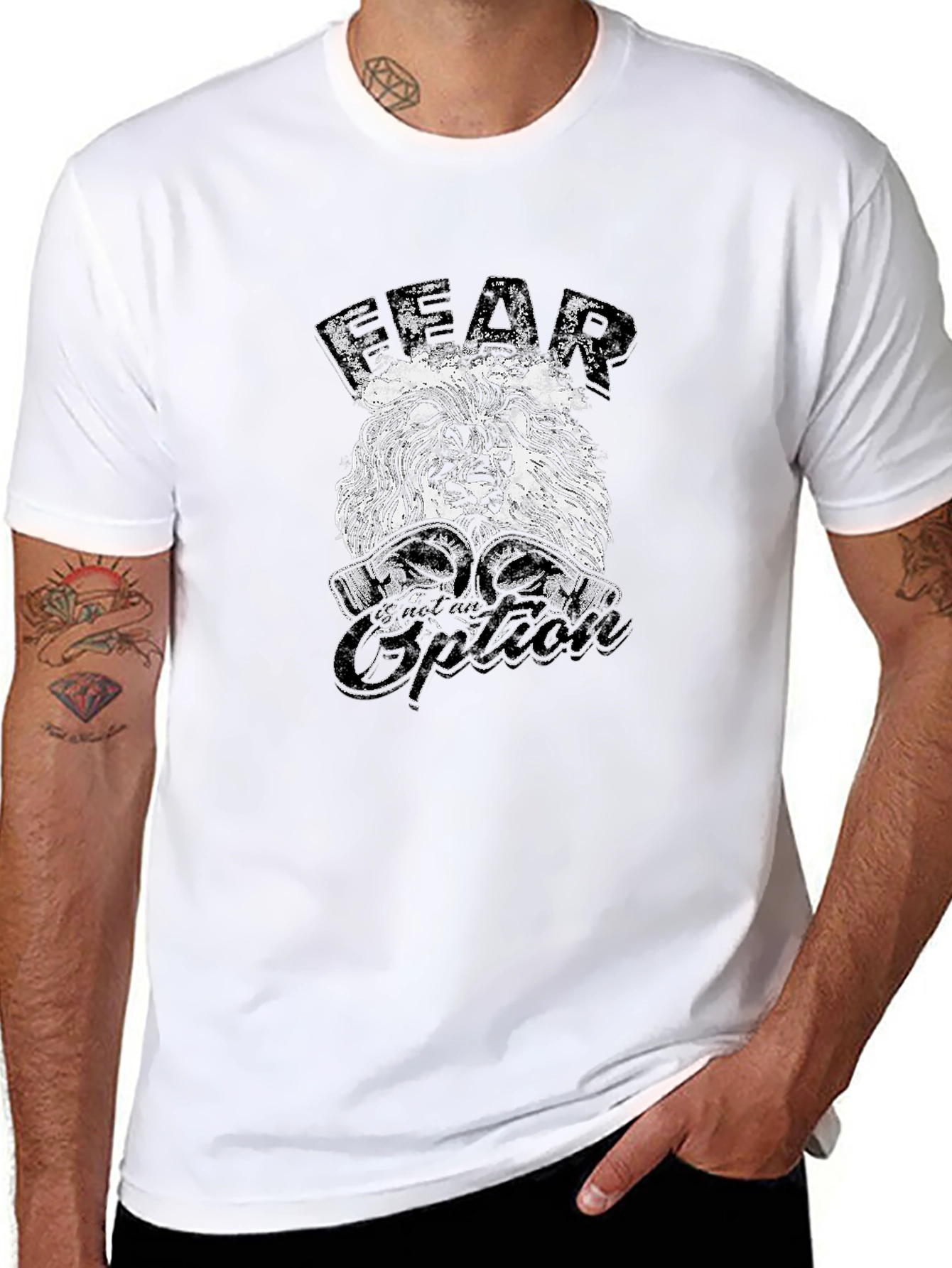 Fear is an Option Lion Graphic Tee