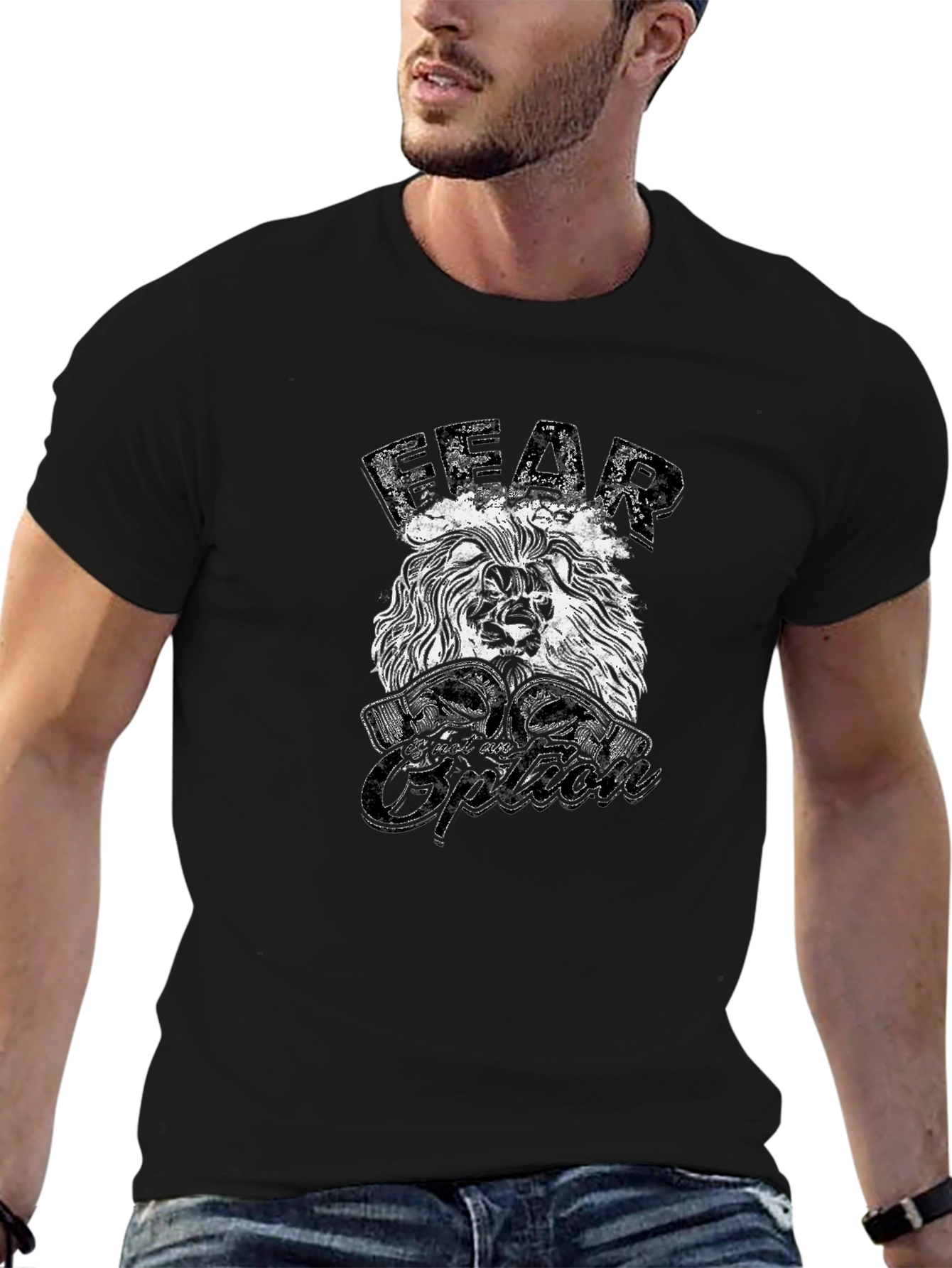 Fear is an Option Lion Graphic Tee
