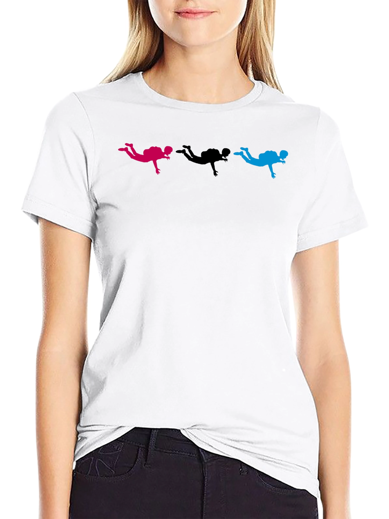 Skydiver Graphic Black T-Shirt