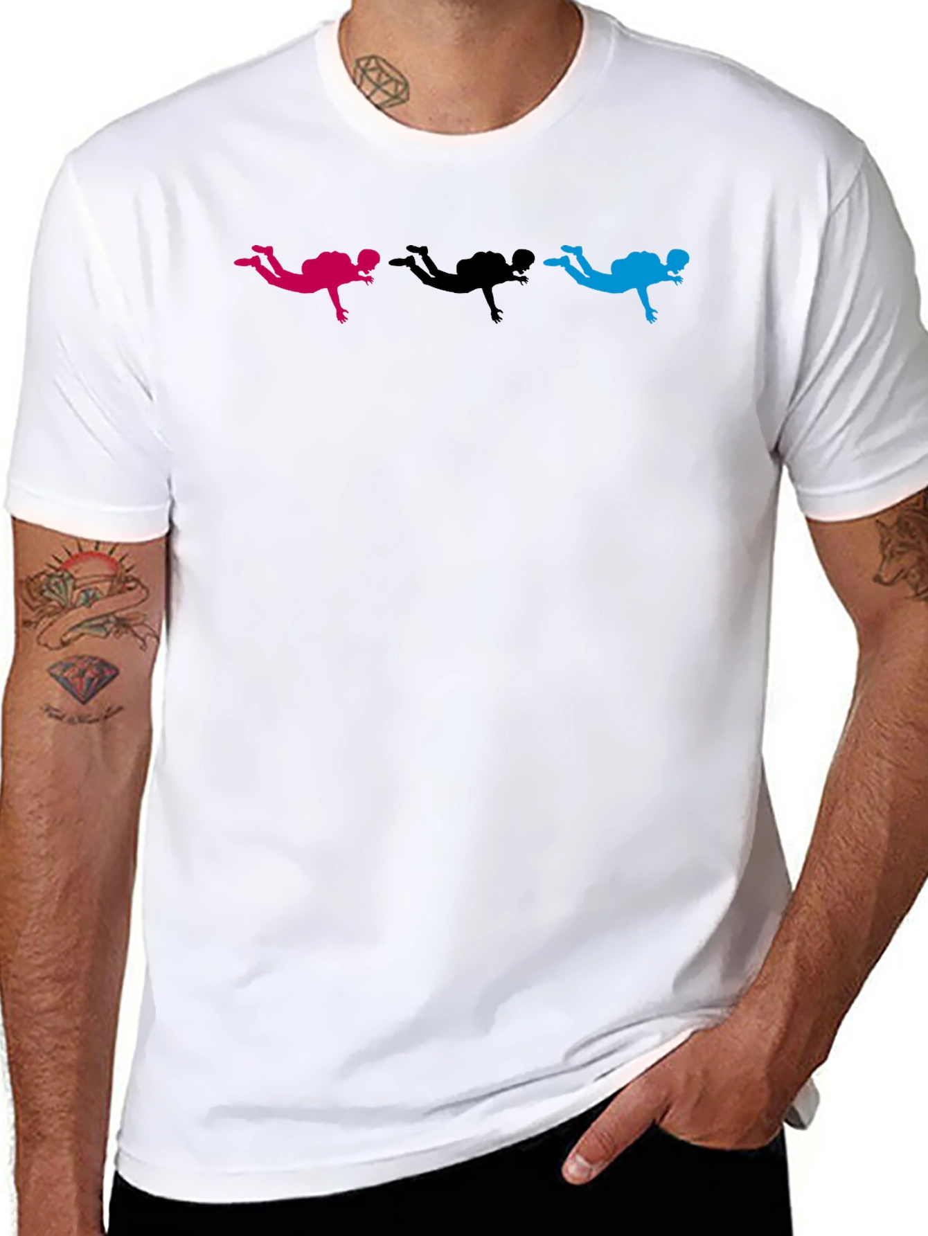 Skydiver Graphic Black T-Shirt
