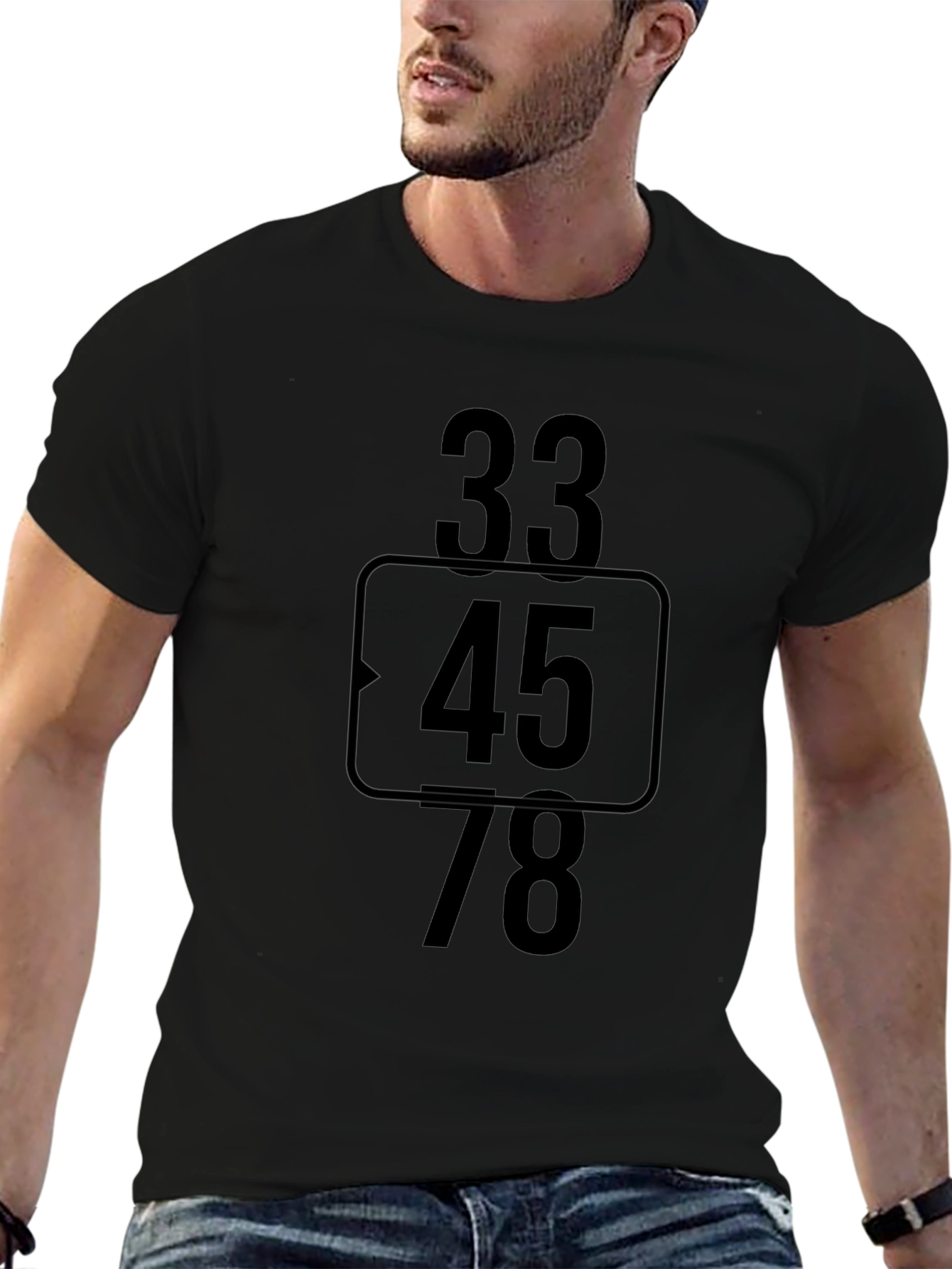 Numeric Graphic Black T-Shirt