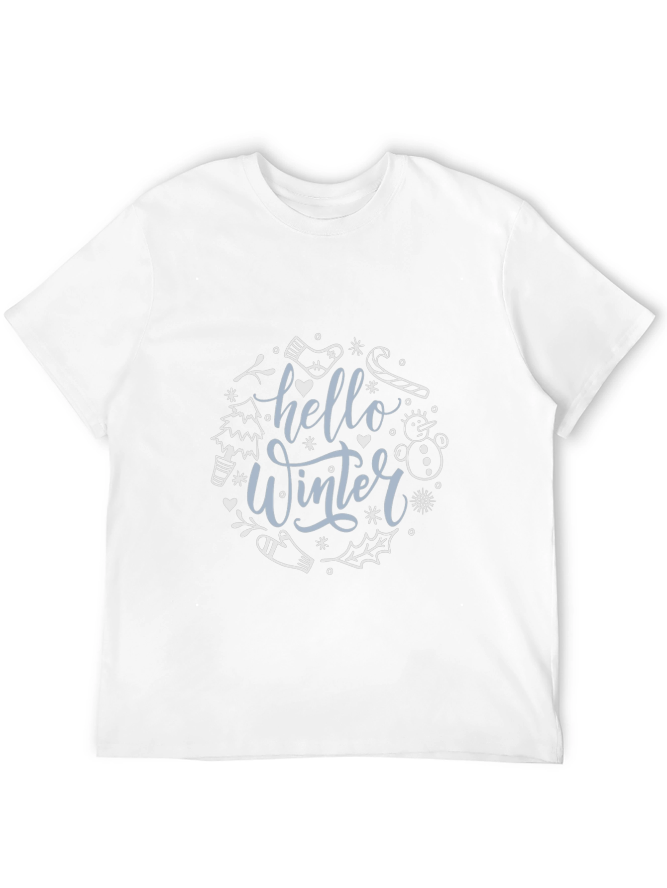Hello Winter Graphic Tee - Black Cotton Blend
