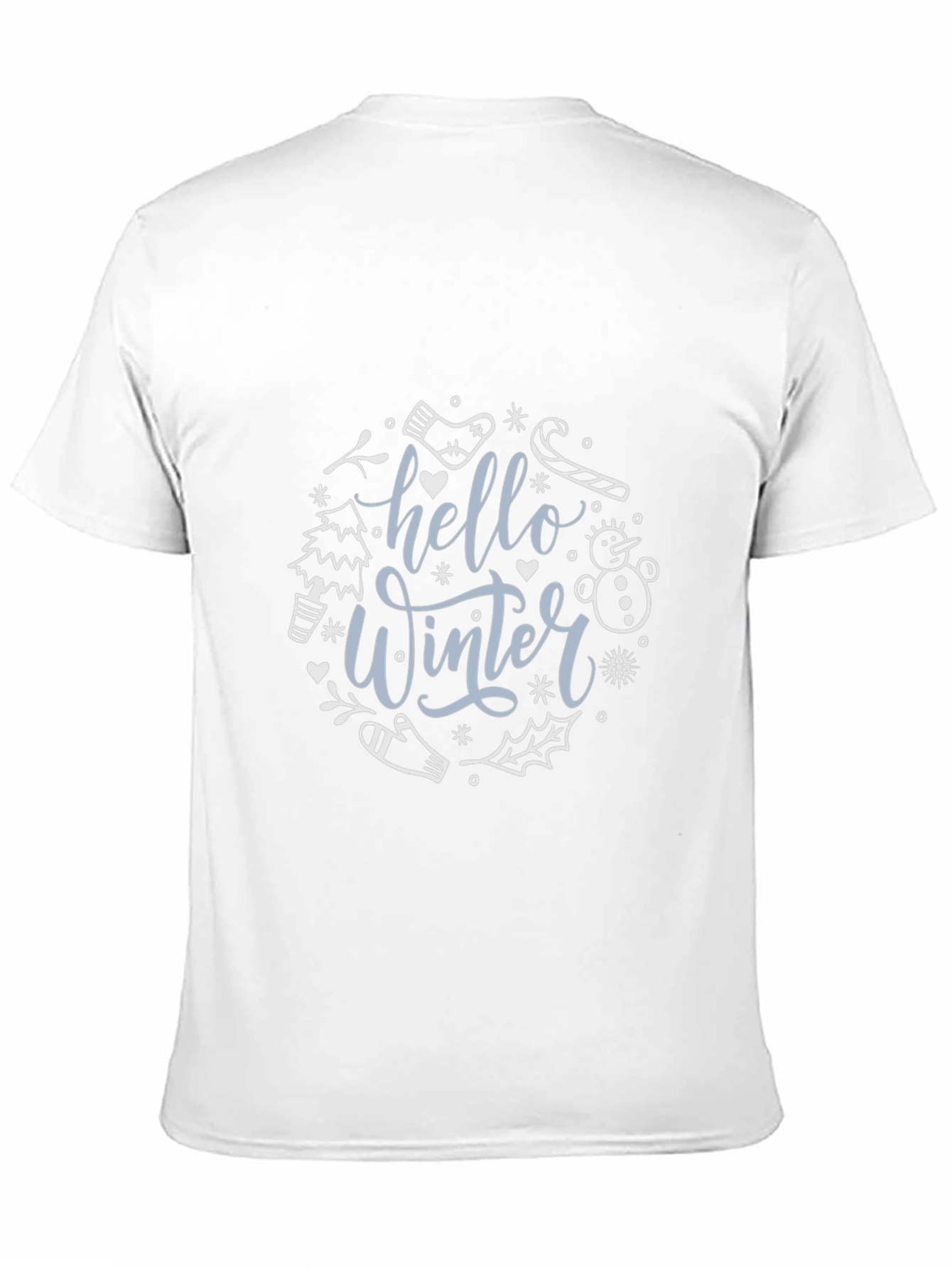 Hello Winter Graphic Tee - Black Cotton Blend