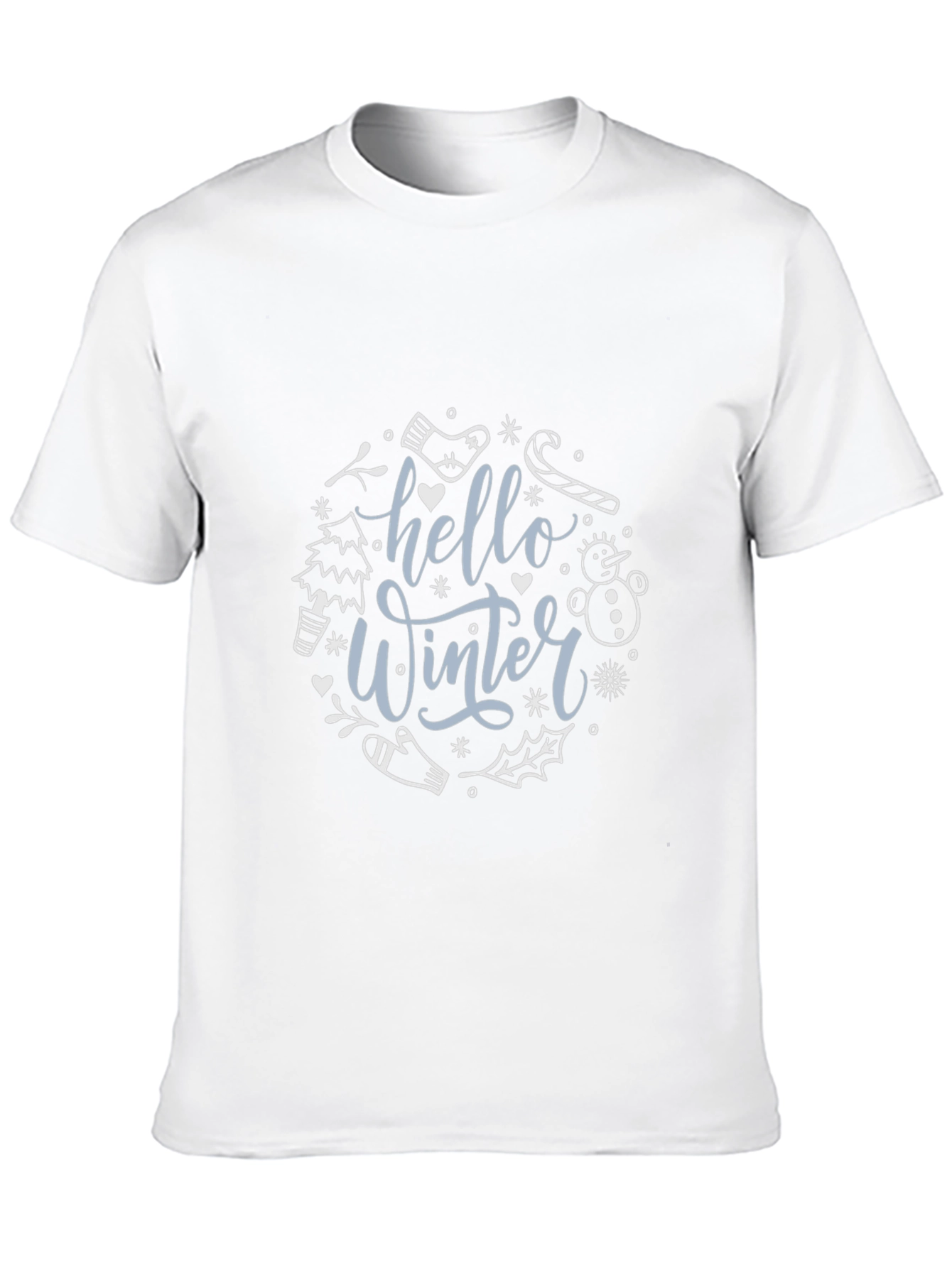 Hello Winter Graphic Tee - Black Cotton Blend