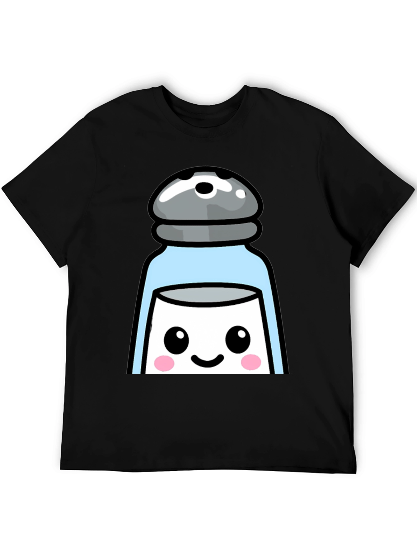 Cute Salt Shaker Graphic T-Shirt - Black