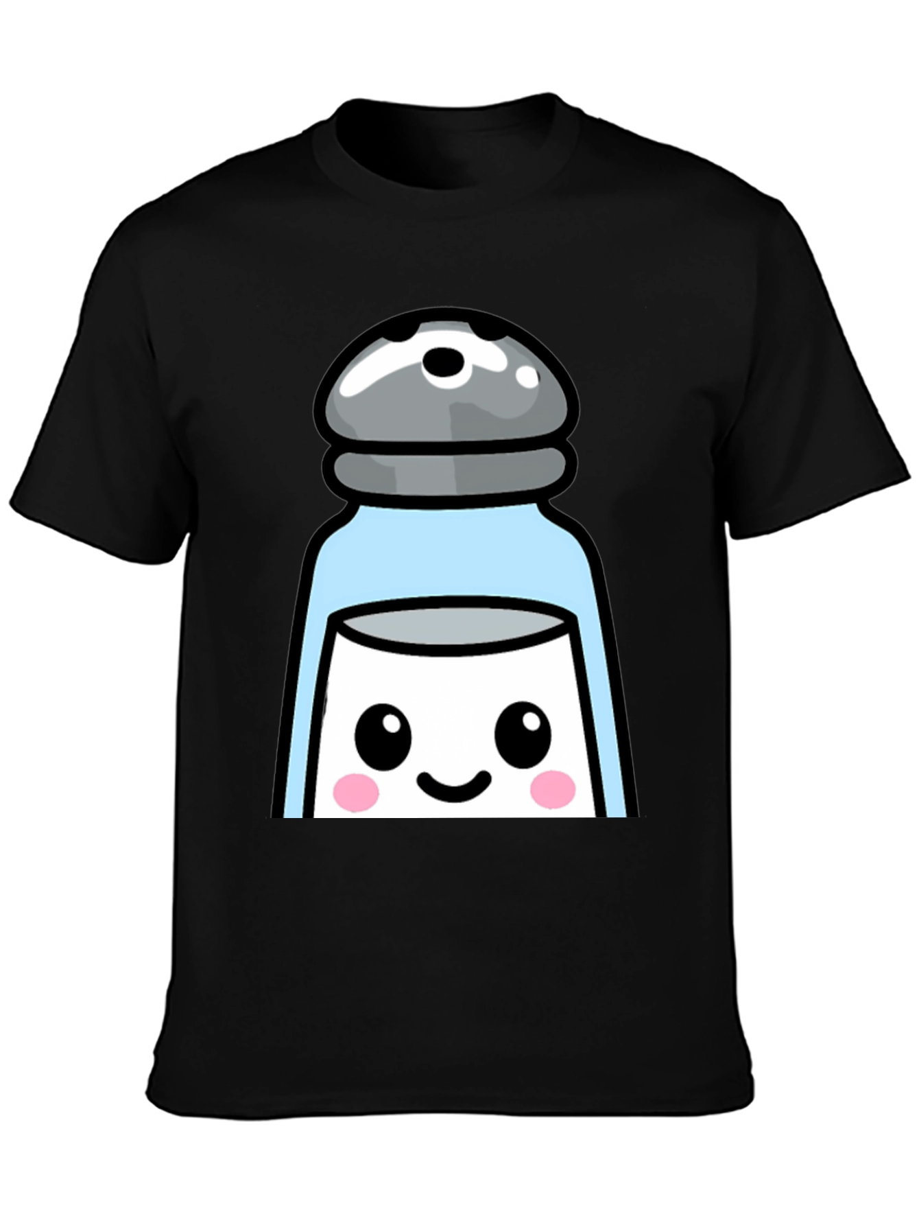 Cute Salt Shaker Graphic T-Shirt - Black