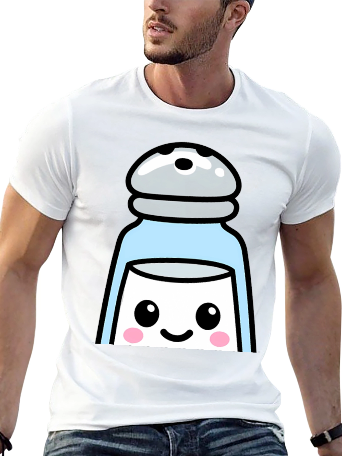 Cute Salt Shaker Graphic T-Shirt - Black