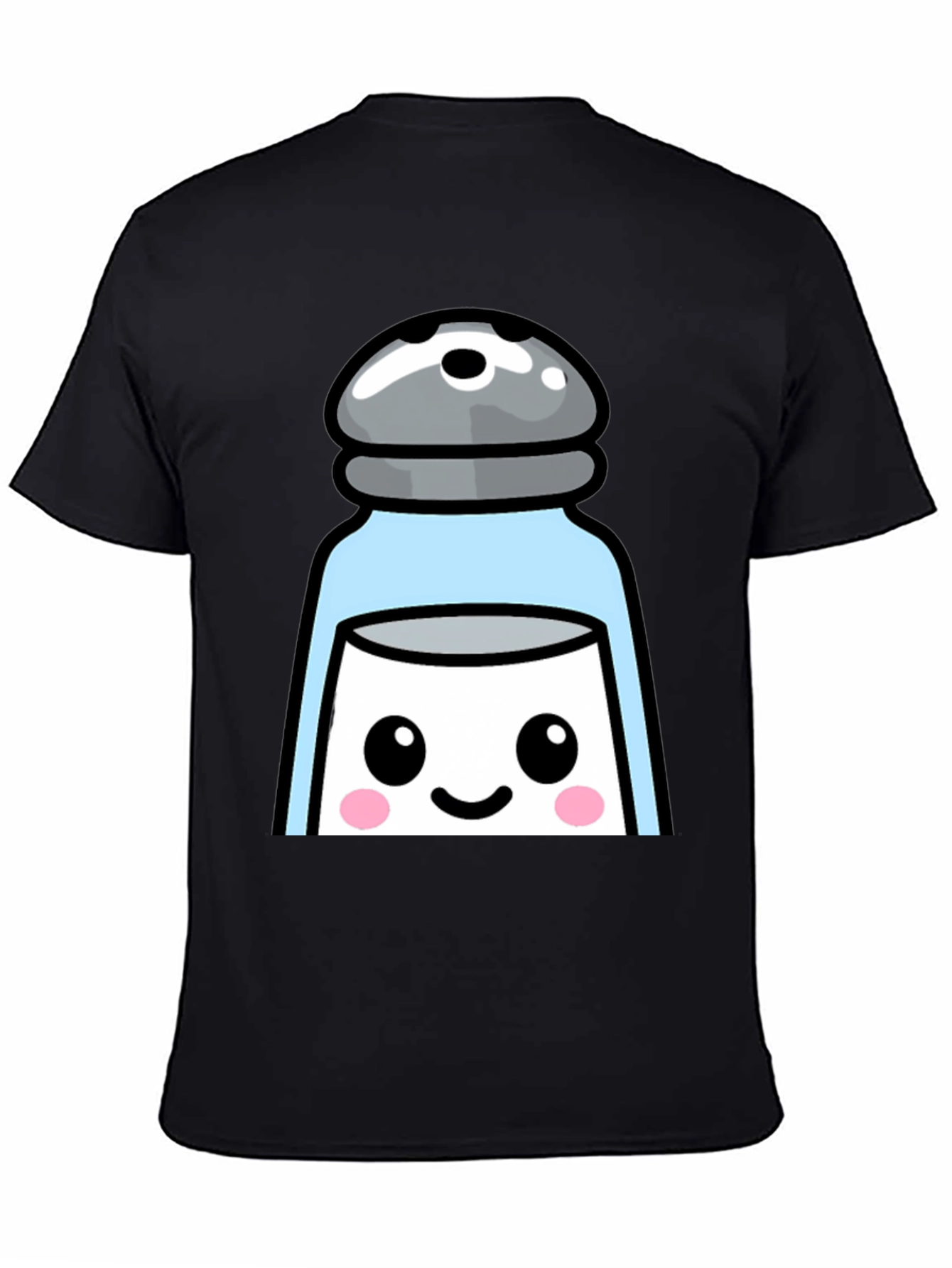 Cute Salt Shaker Graphic T-Shirt - Black