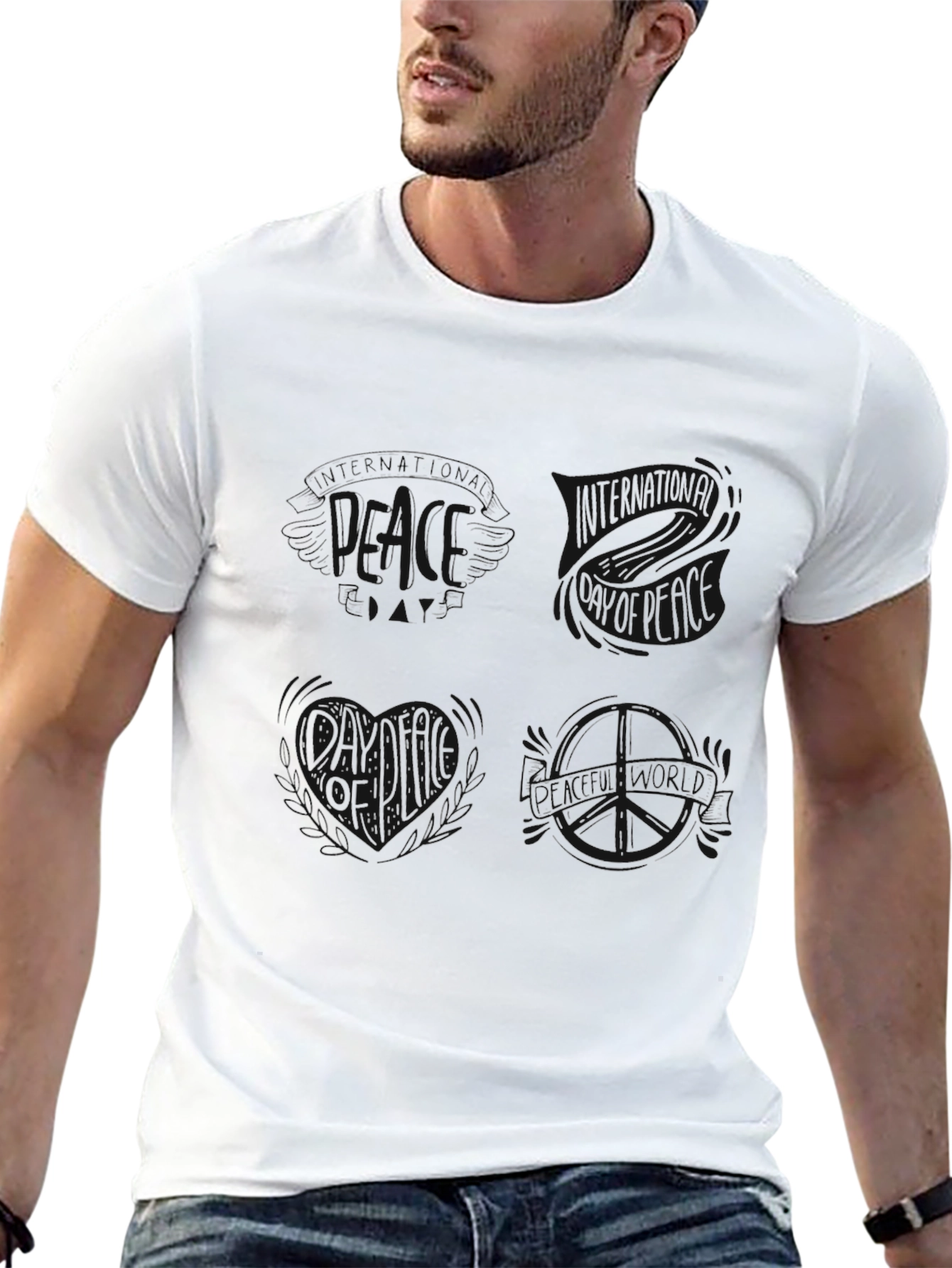 Mens Black Graphic Tee - Stylish & Comfortable