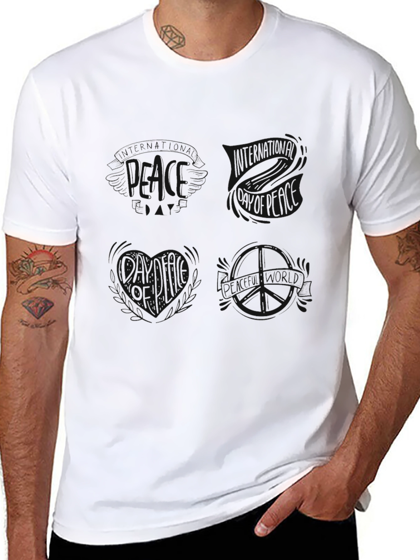 Mens Black Graphic Tee - Stylish & Comfortable