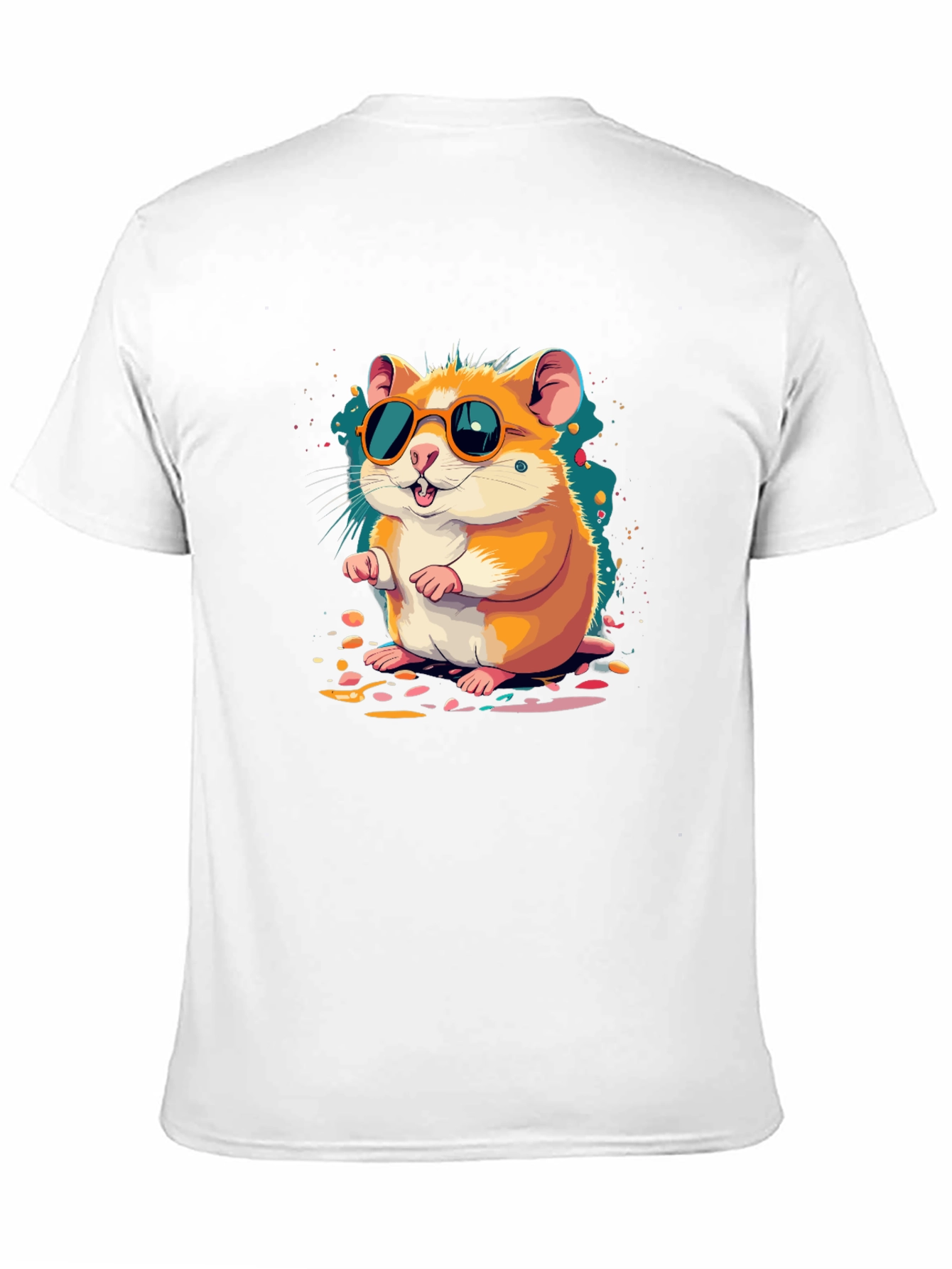 Hamster with Sunglasses Black T-Shirt