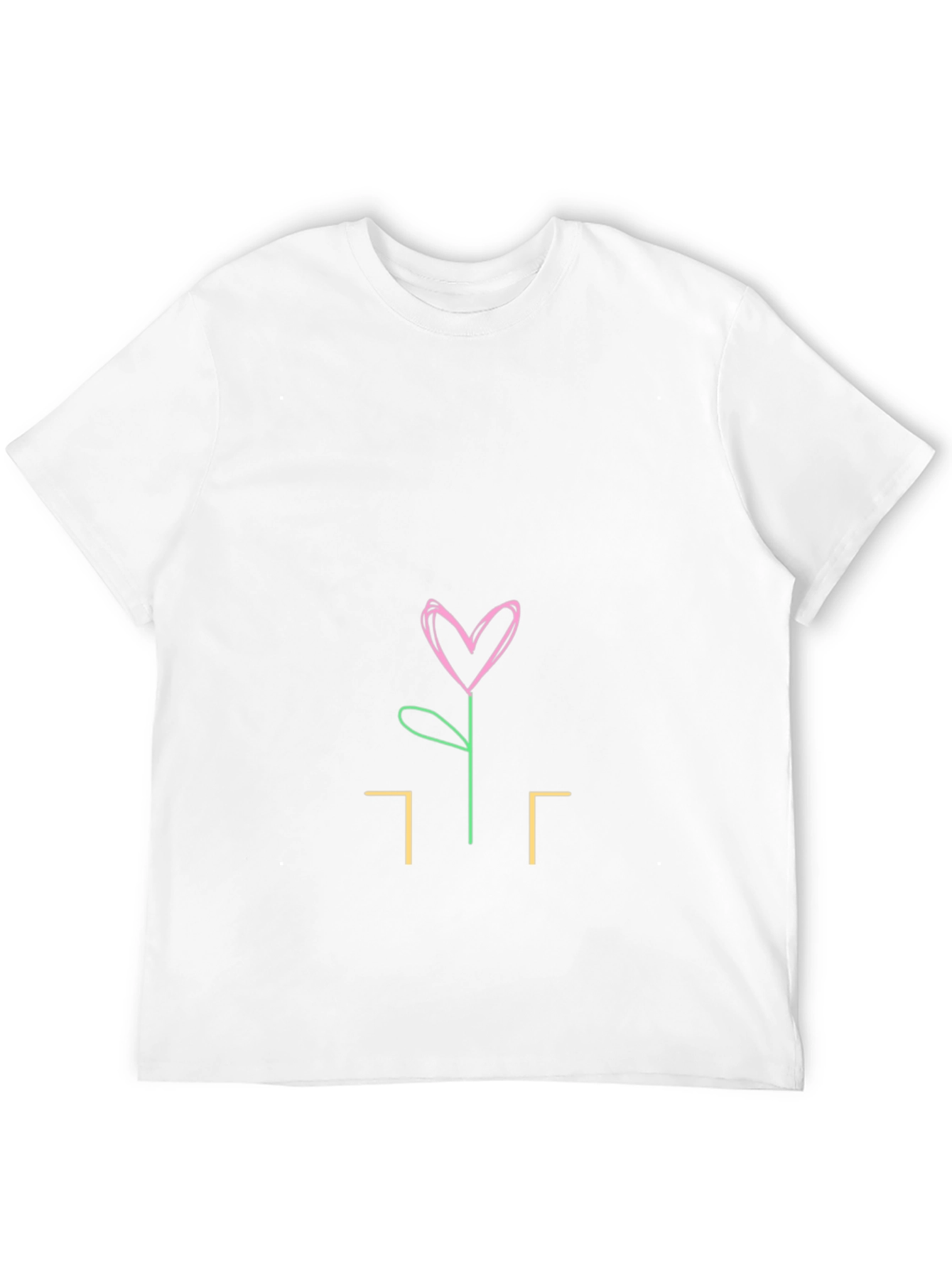 Heart Flower Graphic Tee - Stylish Black T-Shirt