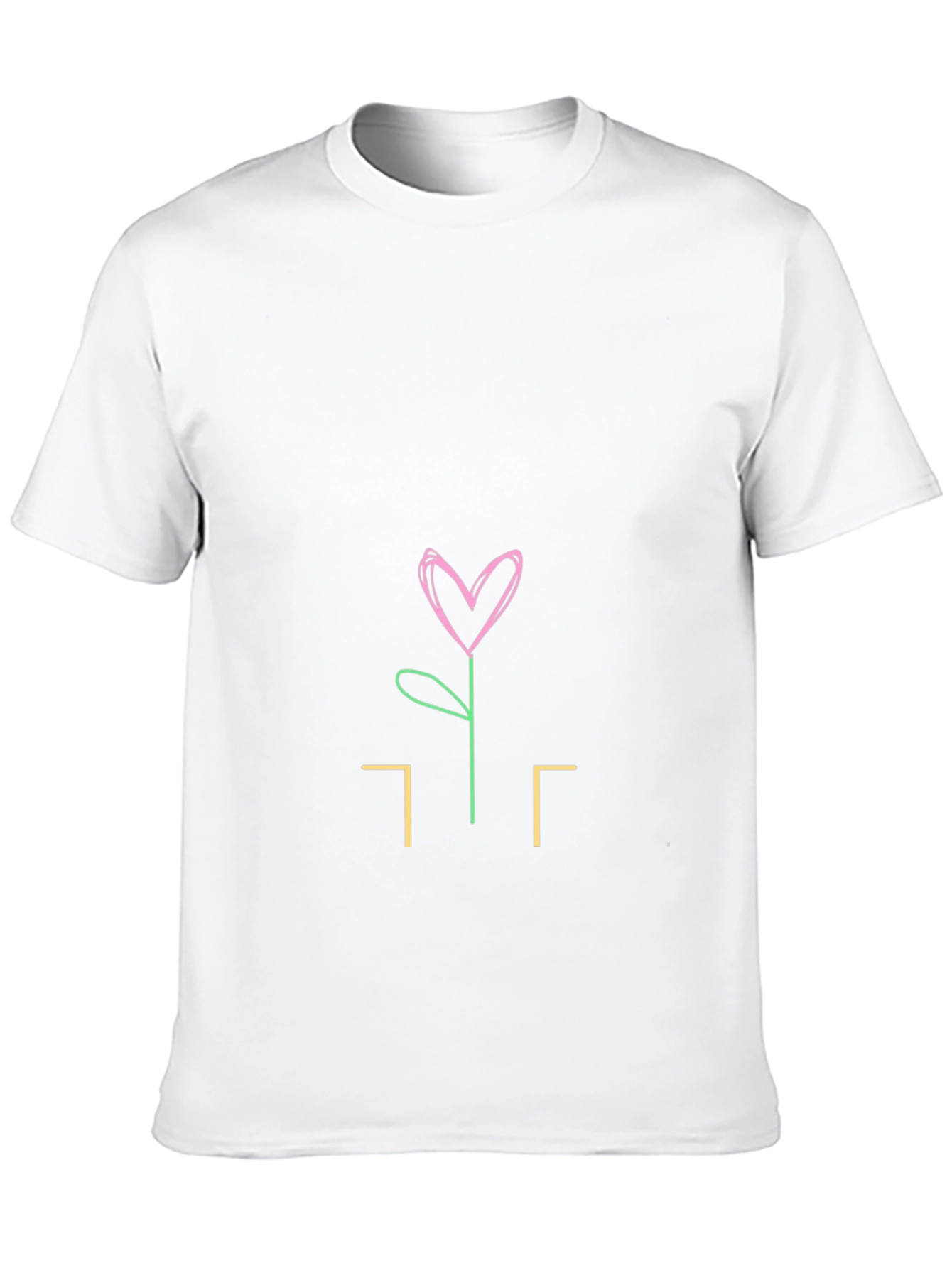 Heart Flower Graphic Tee - Stylish Black T-Shirt